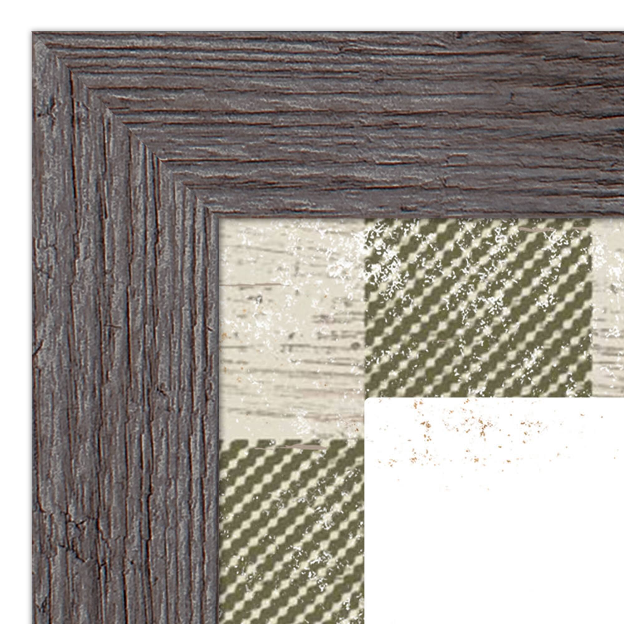 Buffalo Check Holiday Phrases Print in Western Gray Frame