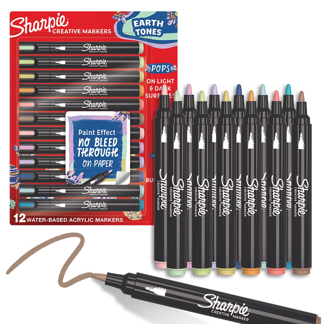 Sharpie® Creative Markers Bullet Tip Earth Tones Acrylic Marker Set