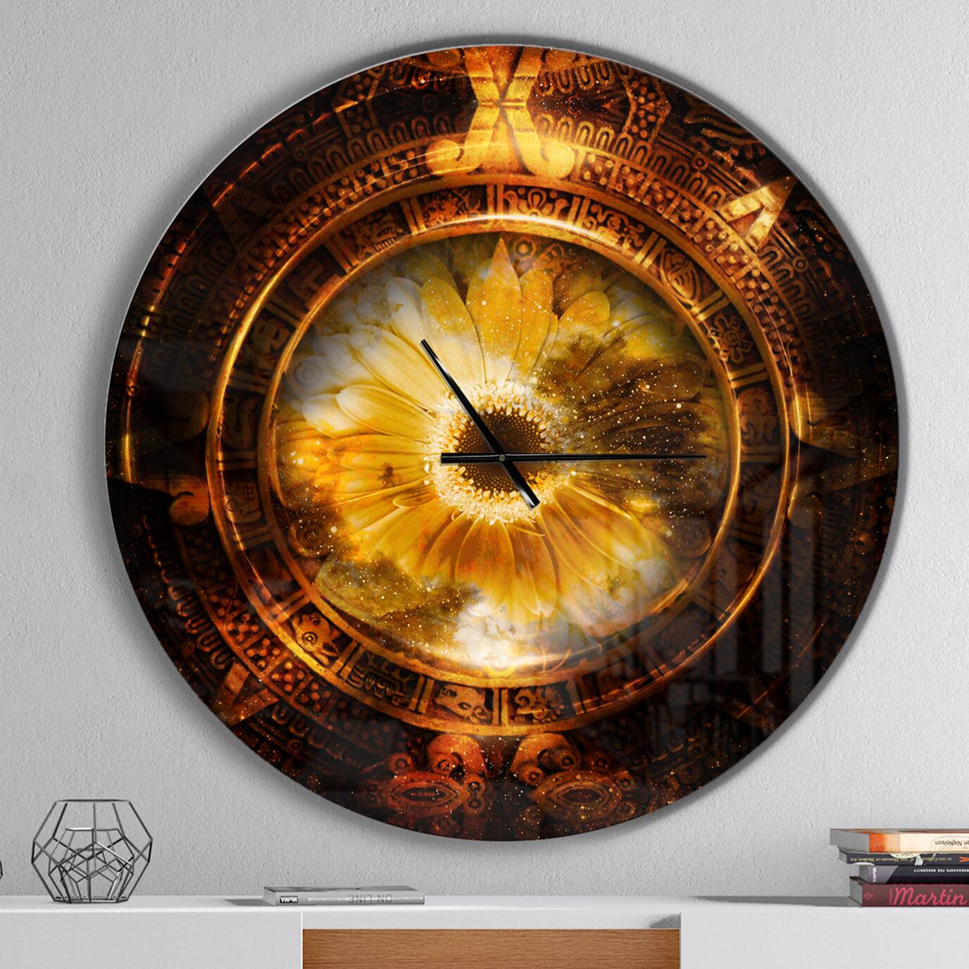 Designart Ancient Mayan Calendar Collage Wall Clock