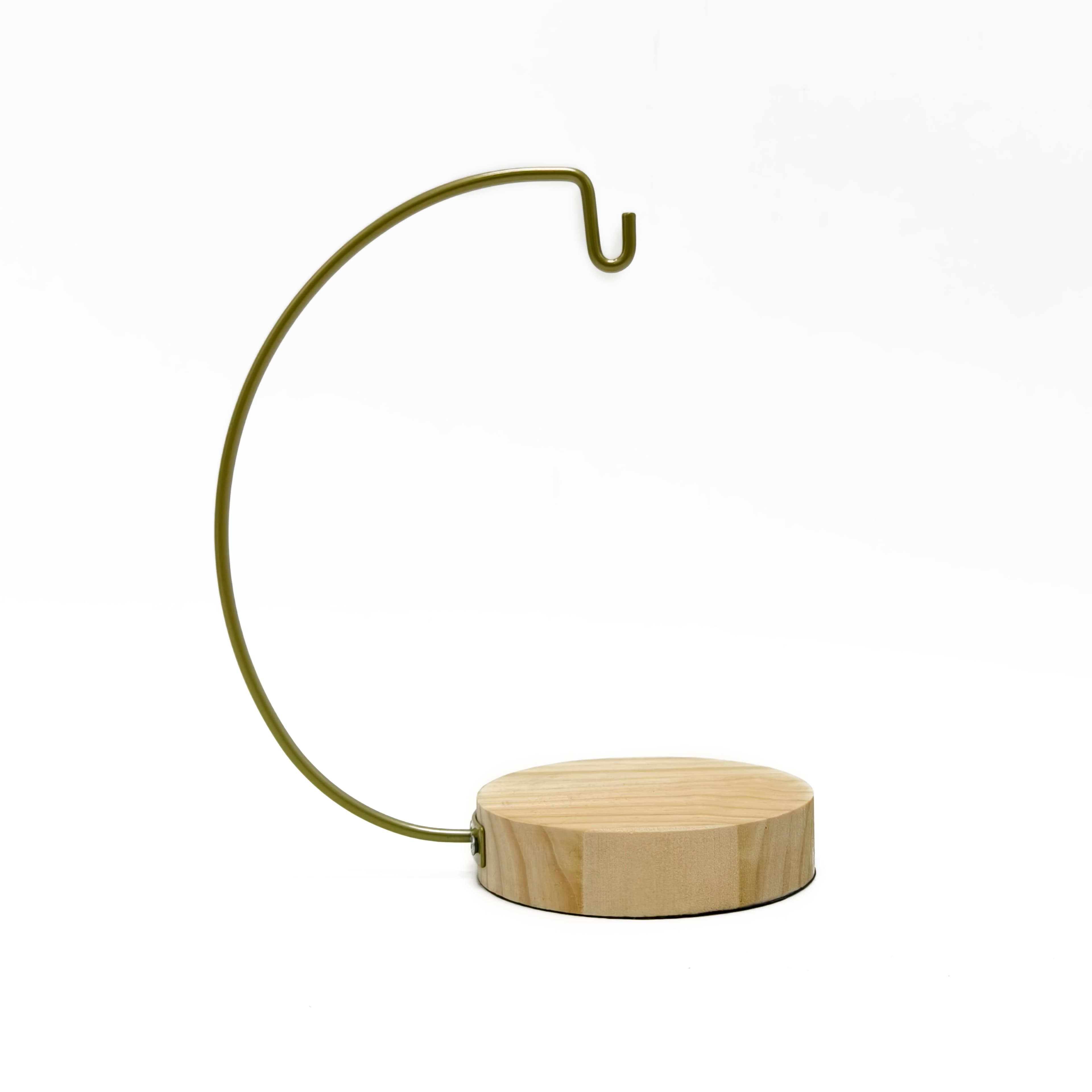 8&#x22; Gold Metal Ornament Hanger with Natural Wood Base by Ashland&#xAE;