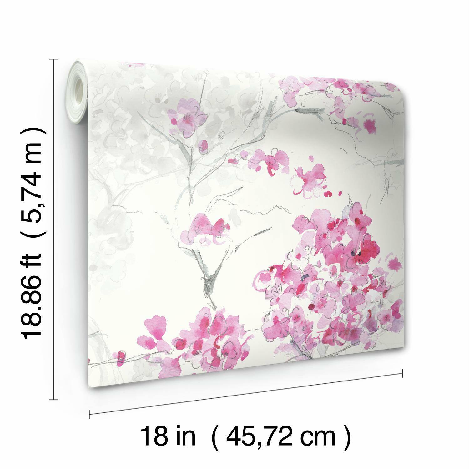 RoomMates Cherry Blossoms Peel &#x26; Stick Wallpaper