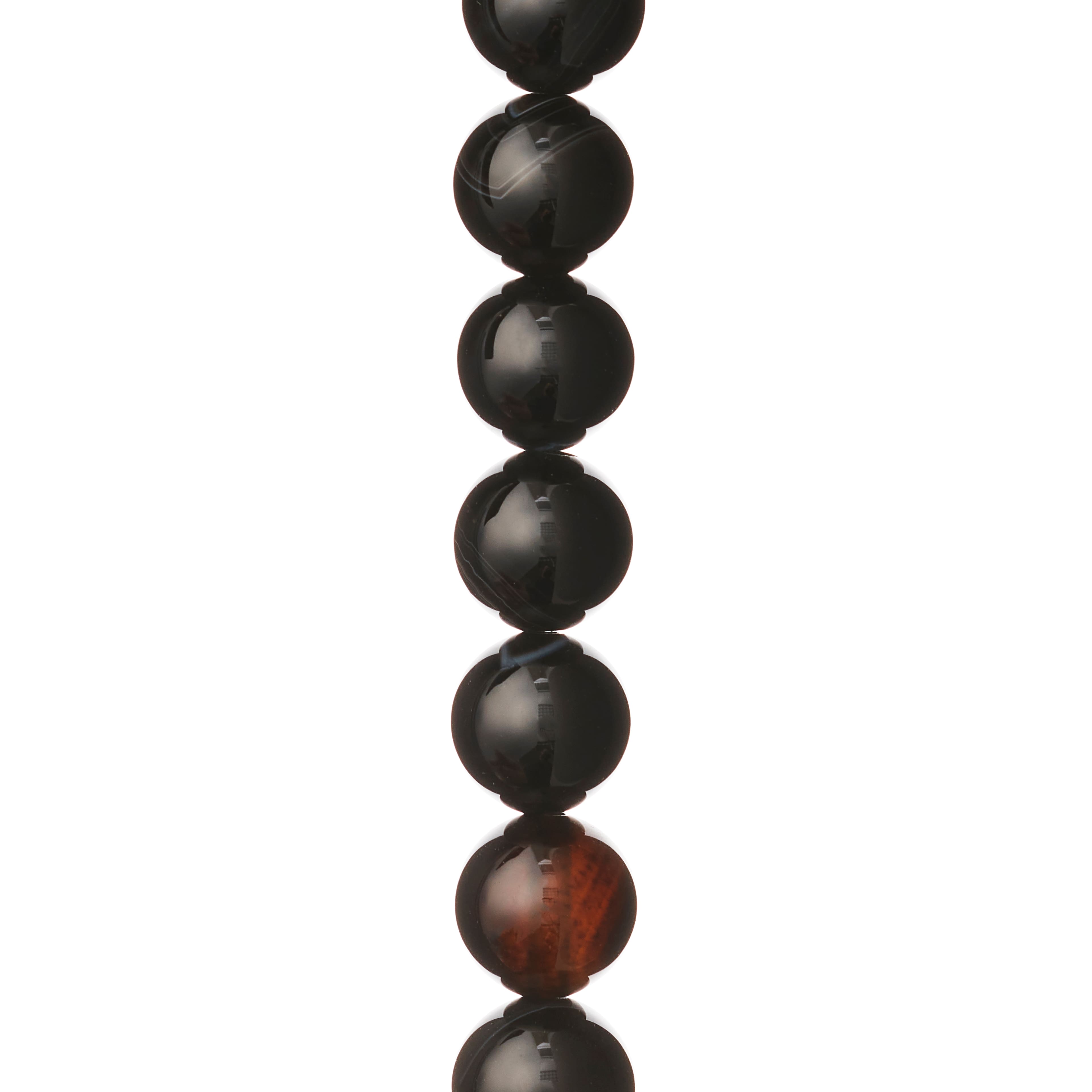 Black Dyed Agate Round Beads, 10mm by Bead Landing™