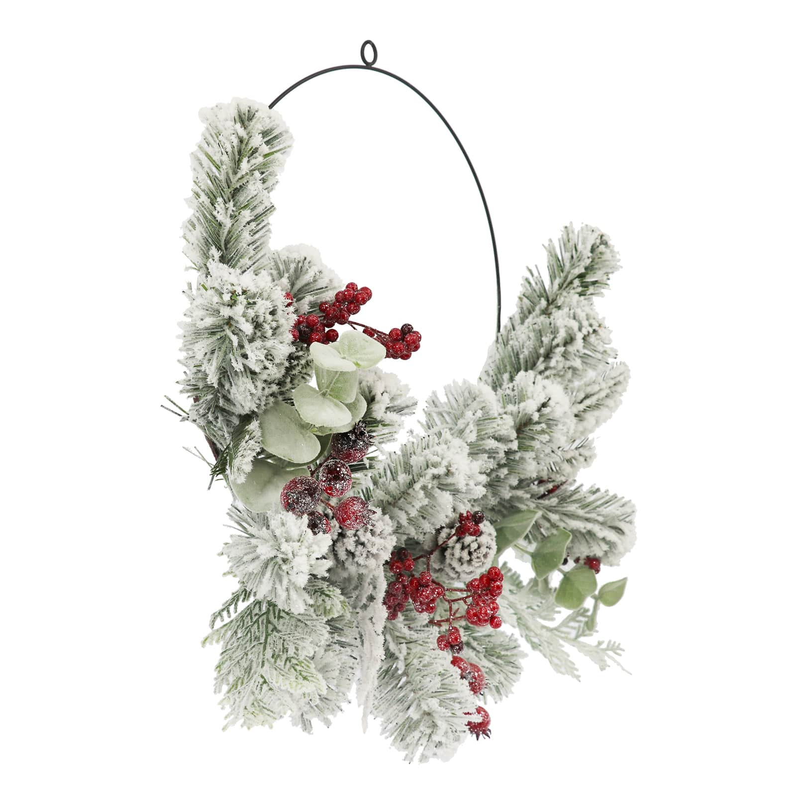 20&#x22; Snowy Pine &#x26; Red Berry Half Wreath by Ashland&#xAE;