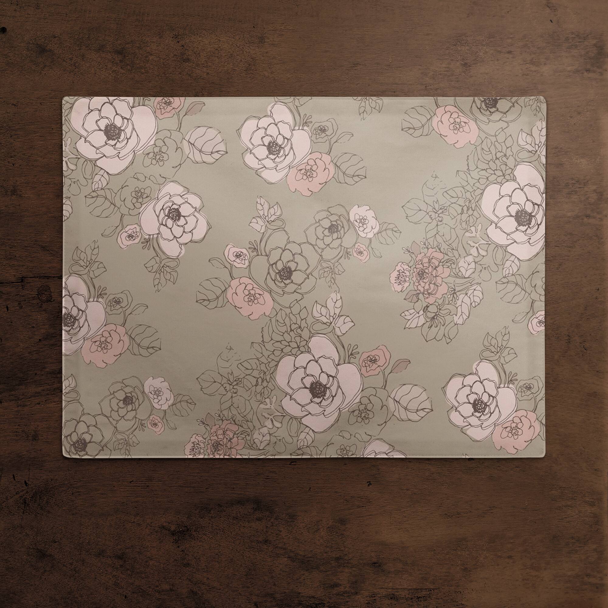 Intricate Floral Cotton Twill Placemat