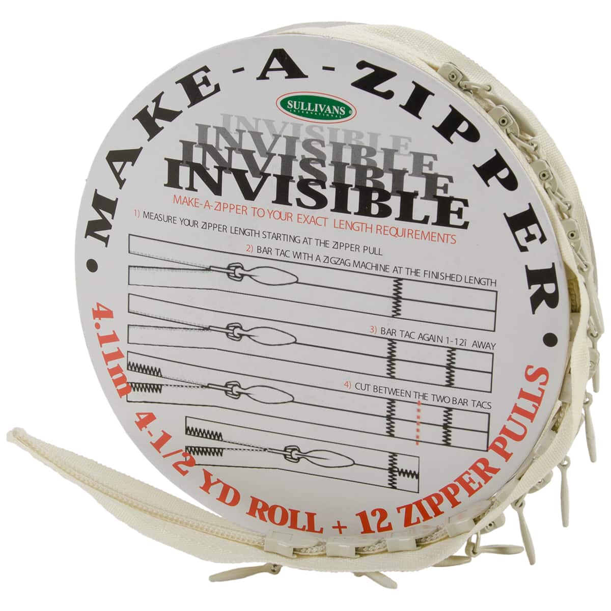 Sullivans Invisible 4.5yd. Make-A-Zipper Set Roll