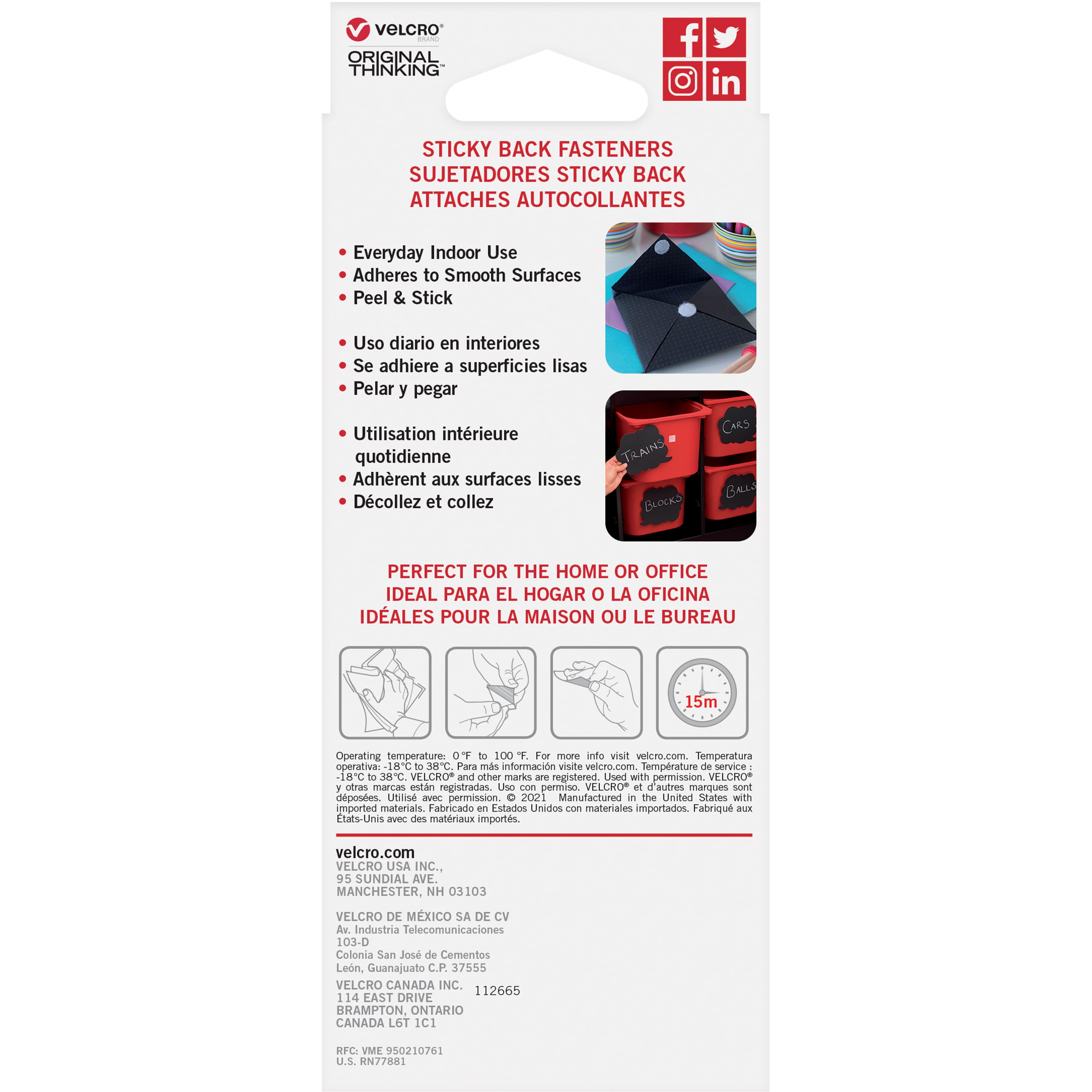 VELCRO® Brand Square Sticky Back Fasteners