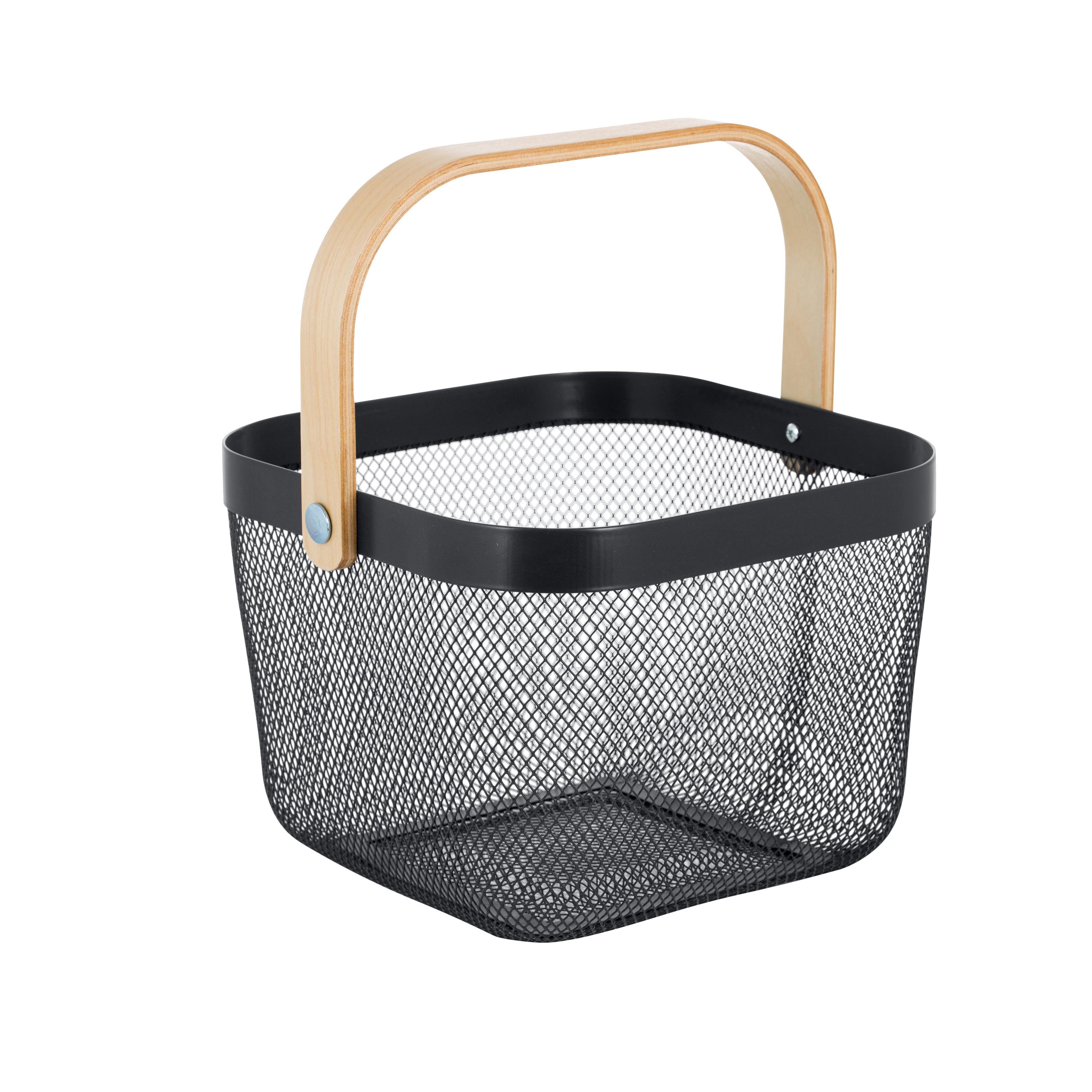 Simplify Gray Mesh Tote with Bamboo Handle