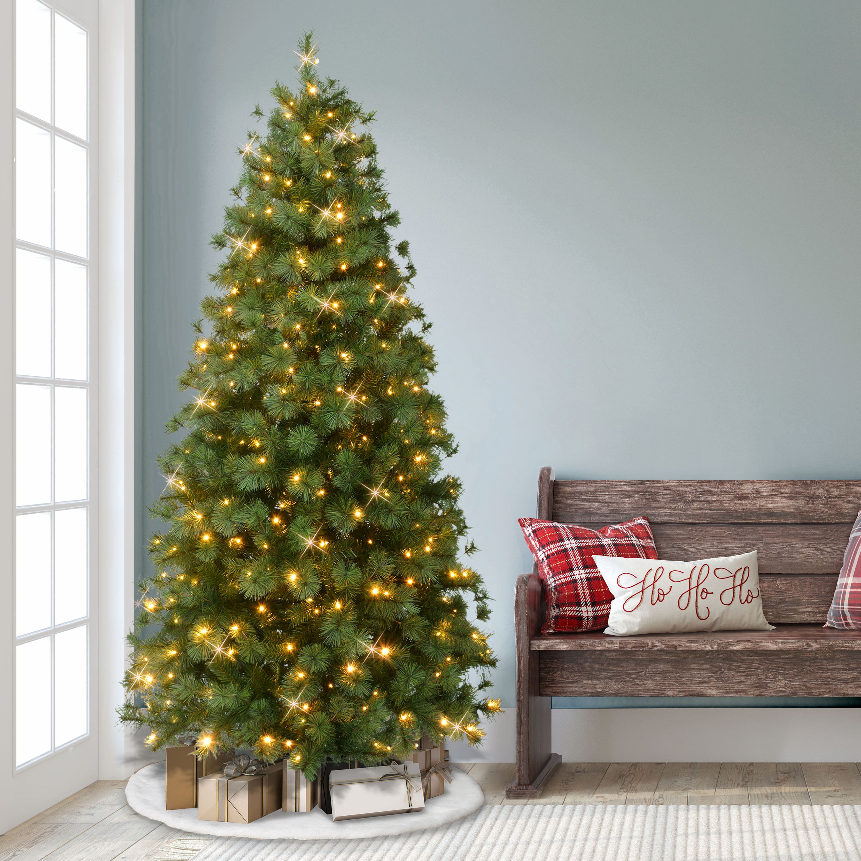 7.5ft. Pre-Lit Colorado Pine Artificial Christmas Tree, Dual Function LED Lights