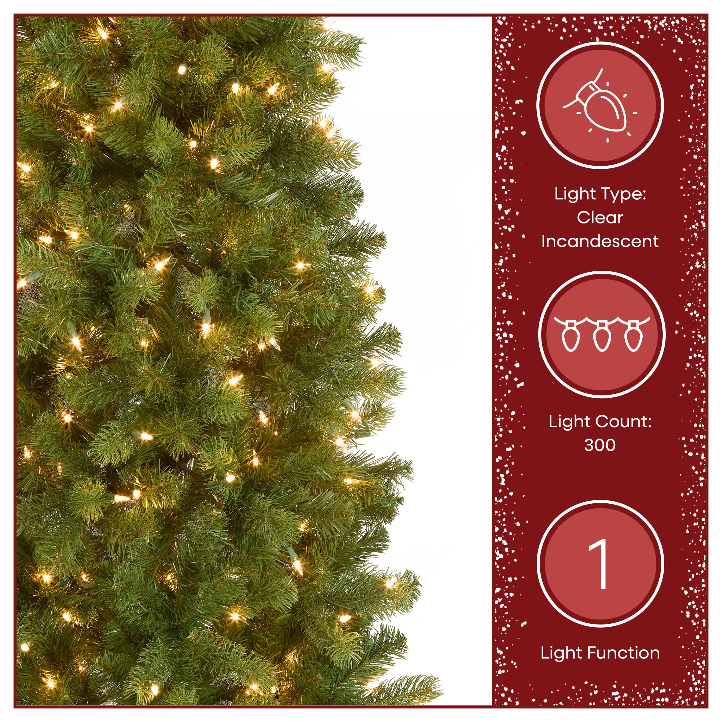 6.5 Ft. Pre-Lit Feel Real&#xAE; Downswept Douglas Fir Pencil Slim Artificial Christmas Tree, Clear Lights