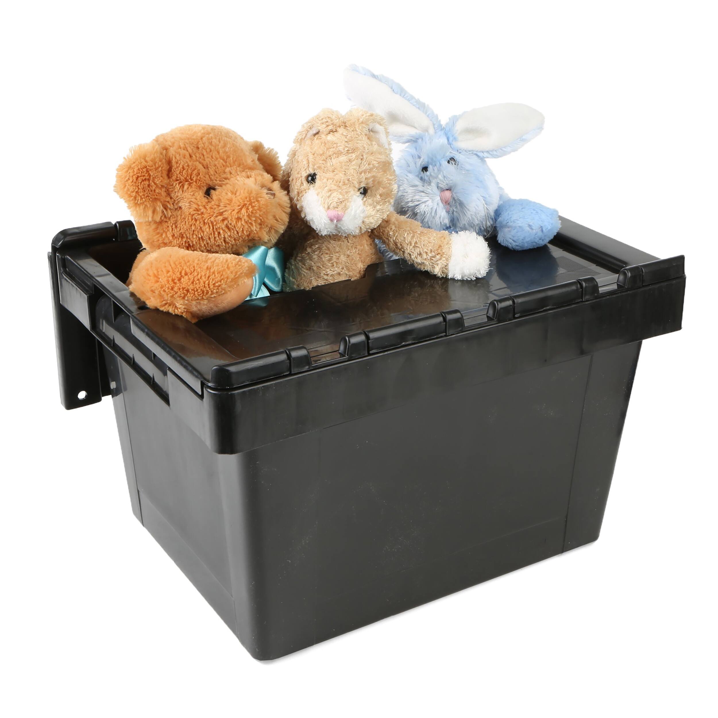 Mind Reader Black Heavy Duty Plastic Crate Storage Bin