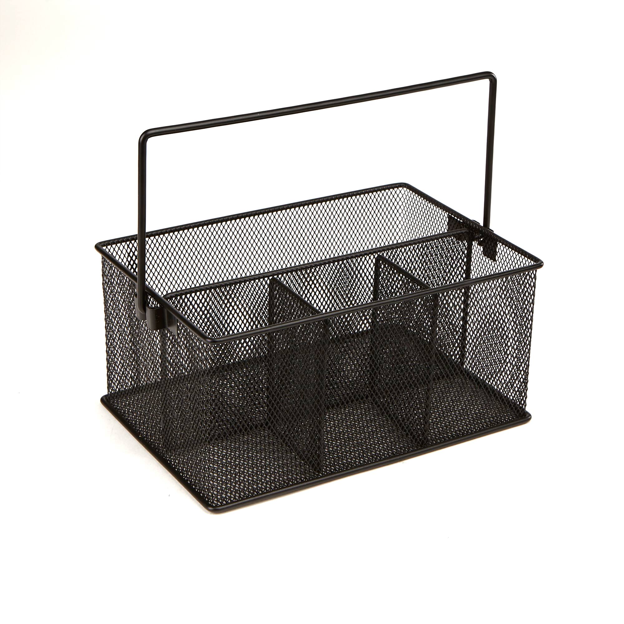 Mind Reader Black Mesh Storage Basket Organizer
