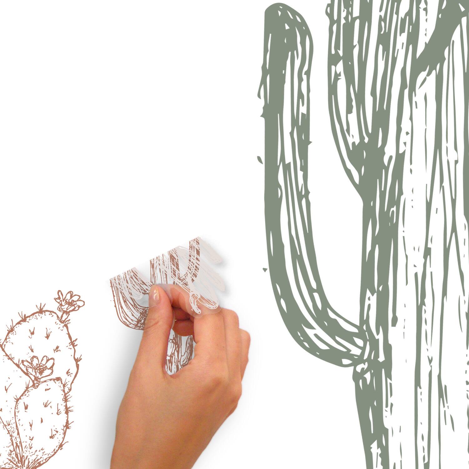 RoomMates Mr. Kate Hand-Drawn Cactus Peel &#x26; Stick Wall Decals