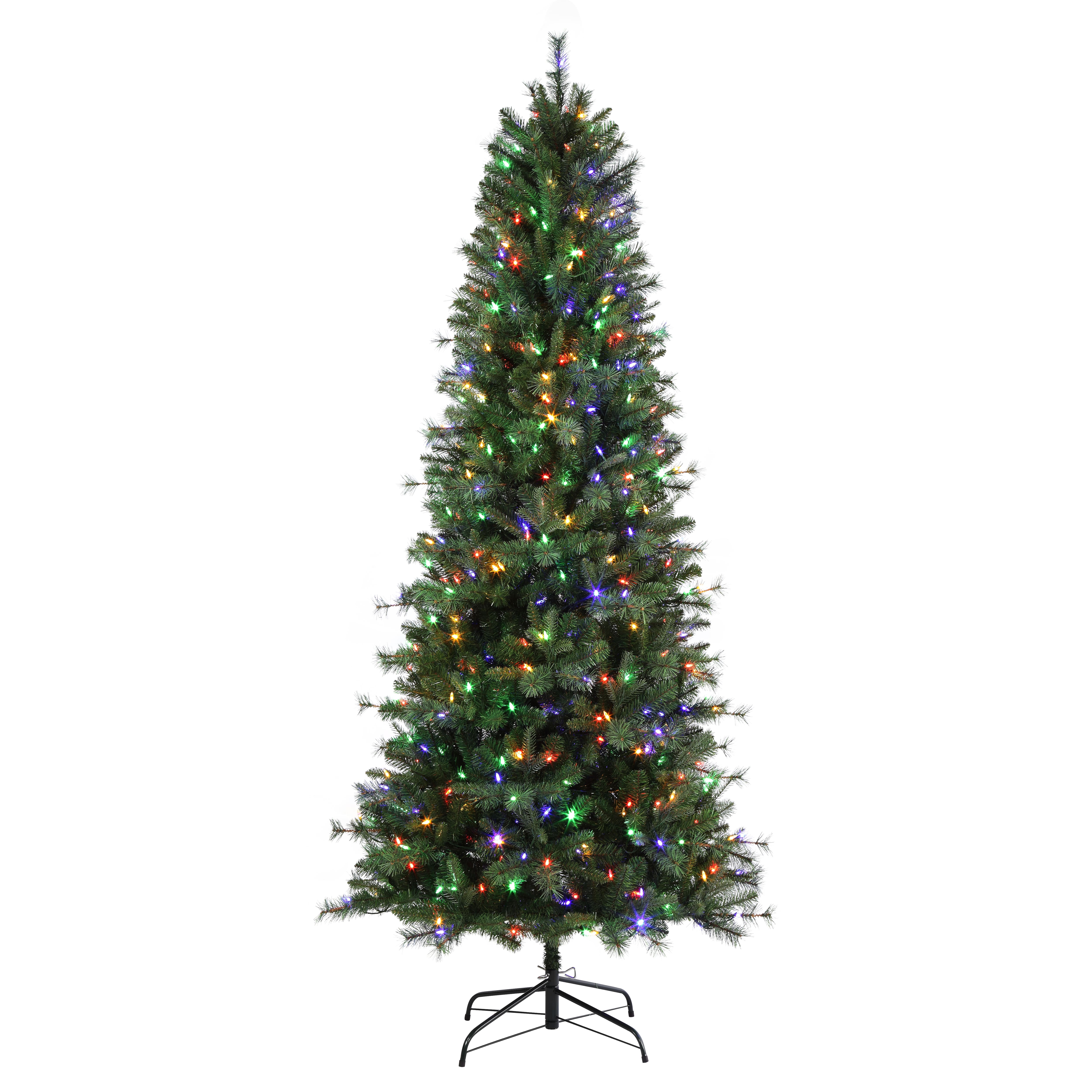 7.5ft. Pre-Lit Grand Bank Slim Artificial Christmas Tree, Color Changing T5 LED Lights