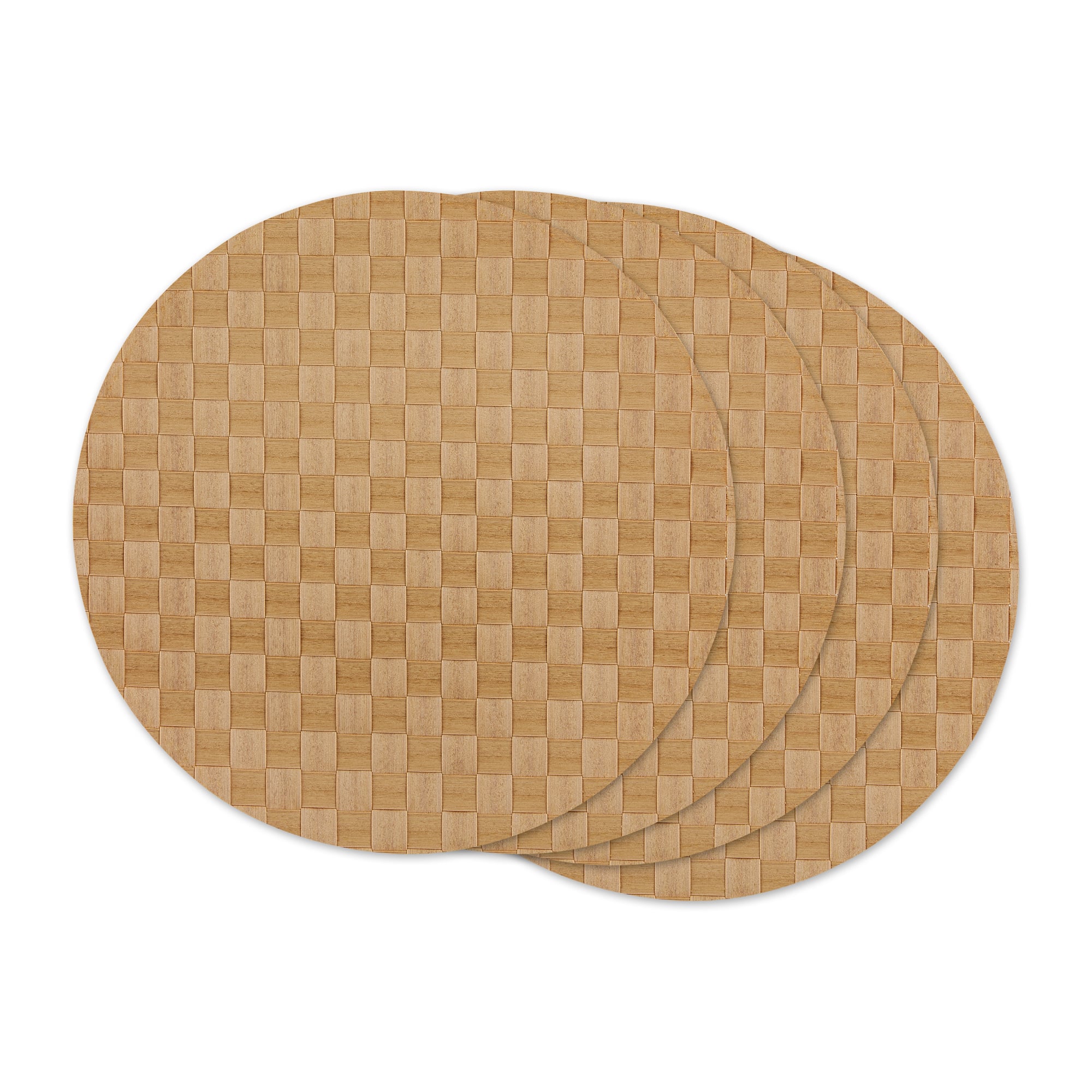 DII® Reversible Round Basket Weave Woven Placemats, 4ct.