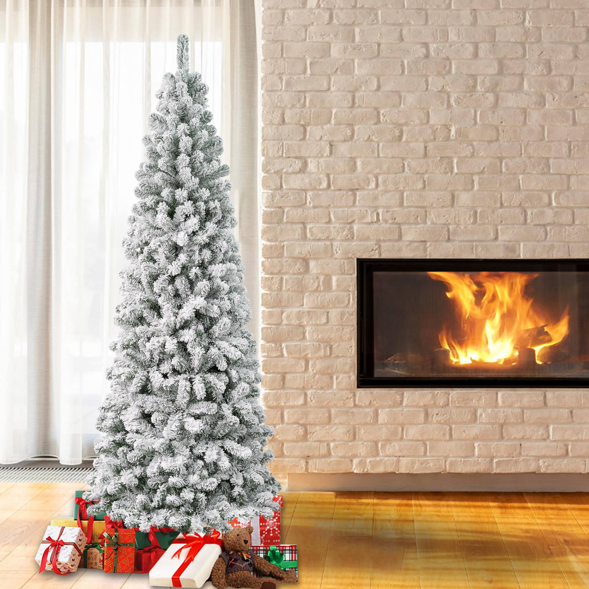 7.5ft. Unlit Acacia Medium Flocked Artificial Christmas Tree