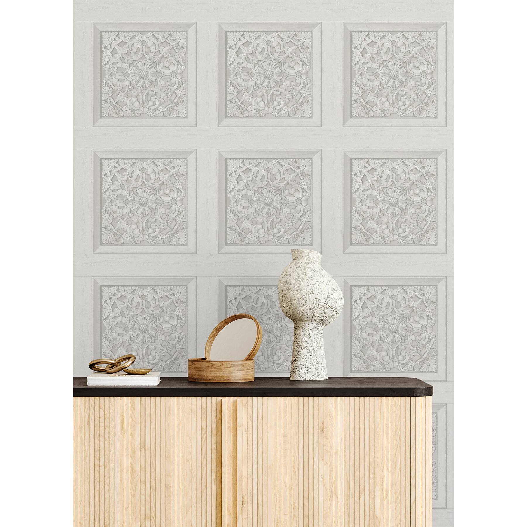 InHome Carved Floral Peel &#x26; Stick Wallpaper