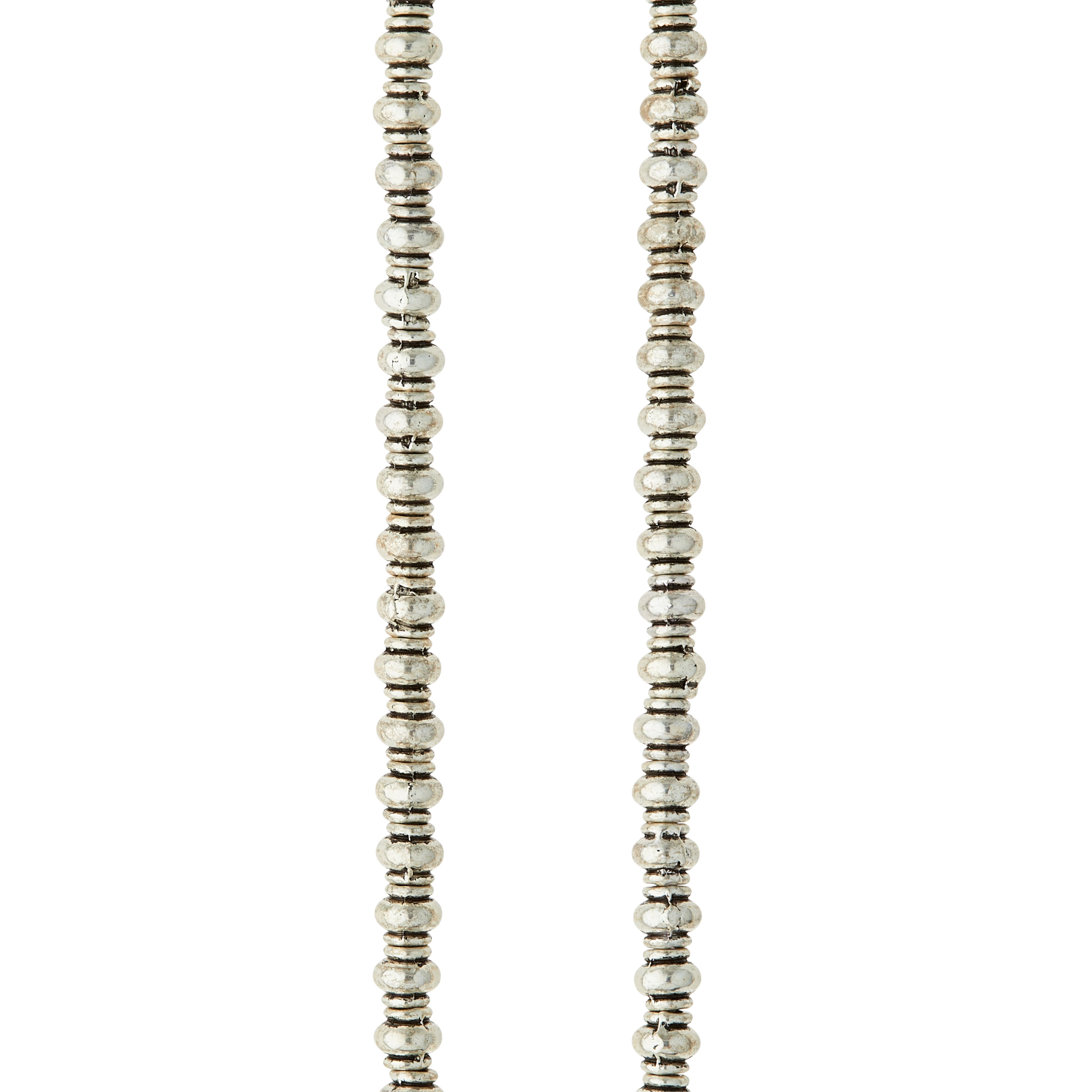 12 Pack: Silver Plated Smooth Rondelle Beads, 4mm by Bead Landing&#x2122;