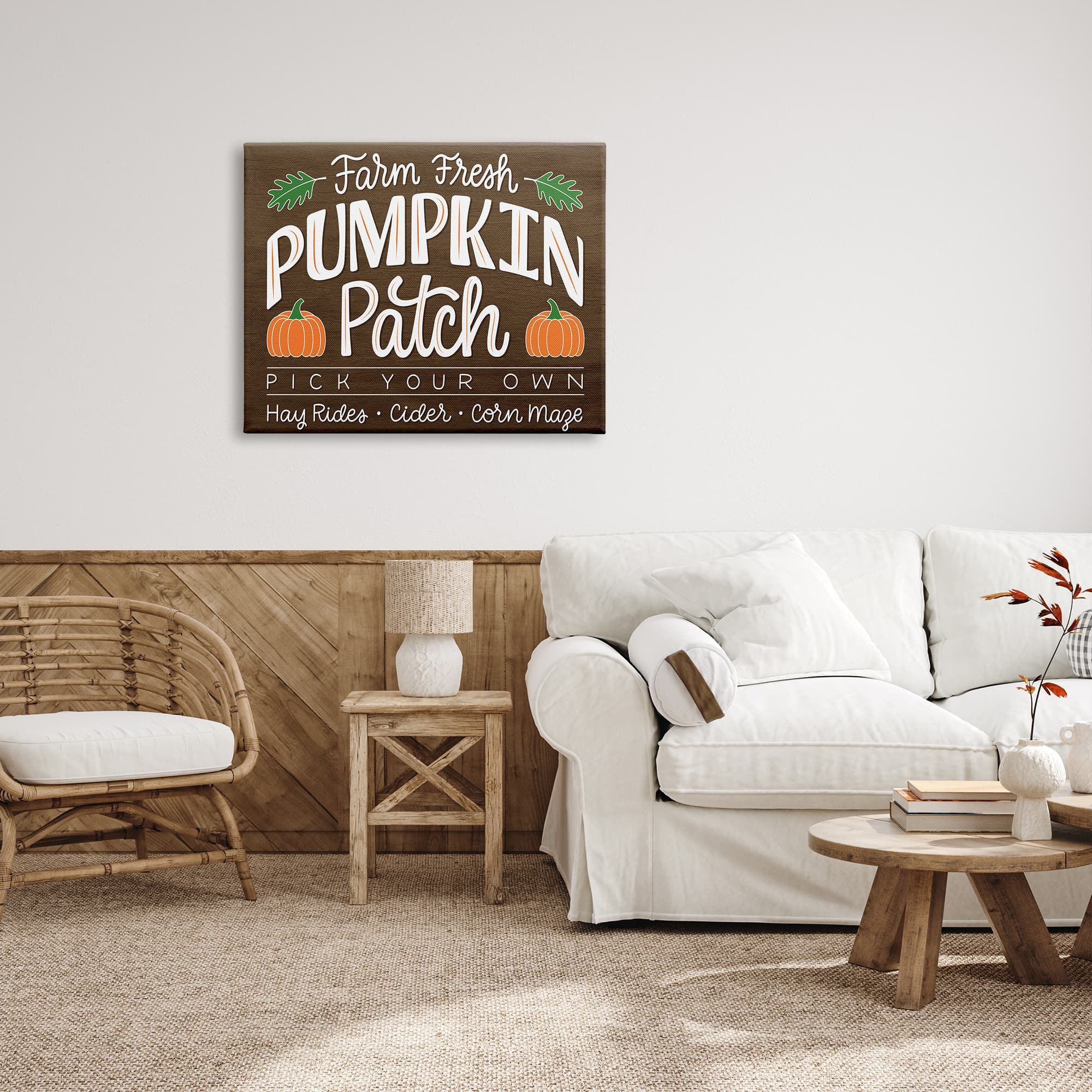 Stupell Industries Farm Fresh Pumpkin Patch Sign Canvas Wall Art