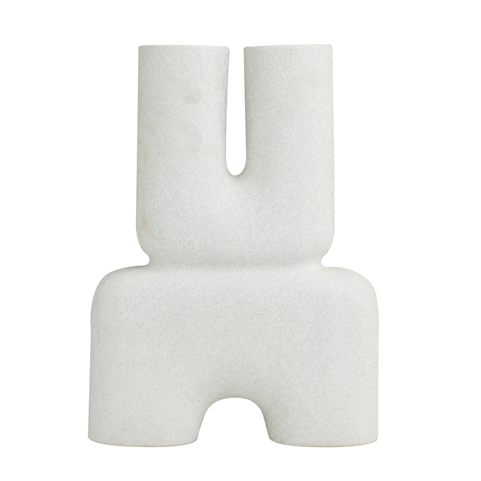 The Novogratz 15&#x22; White Ceramic U-Shaped Abstract Vase