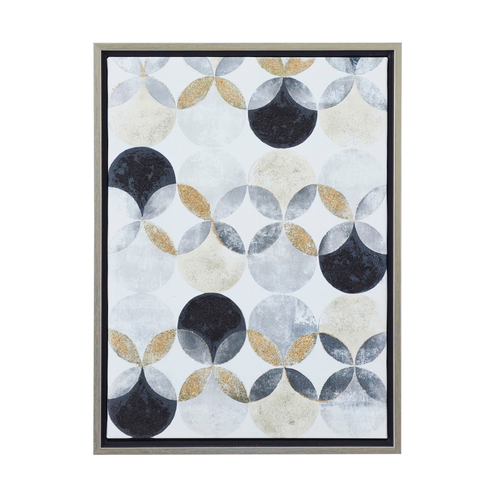 Gray Polystone Modern Framed Wall Art, 24" x 18" x 2"
