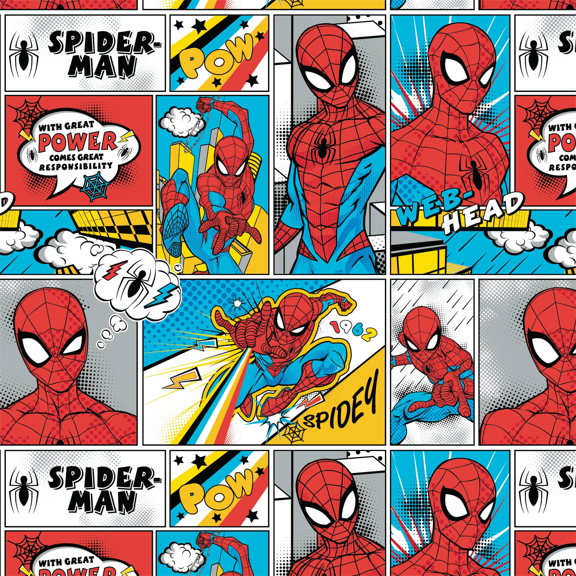 Spiderman Fabric Red