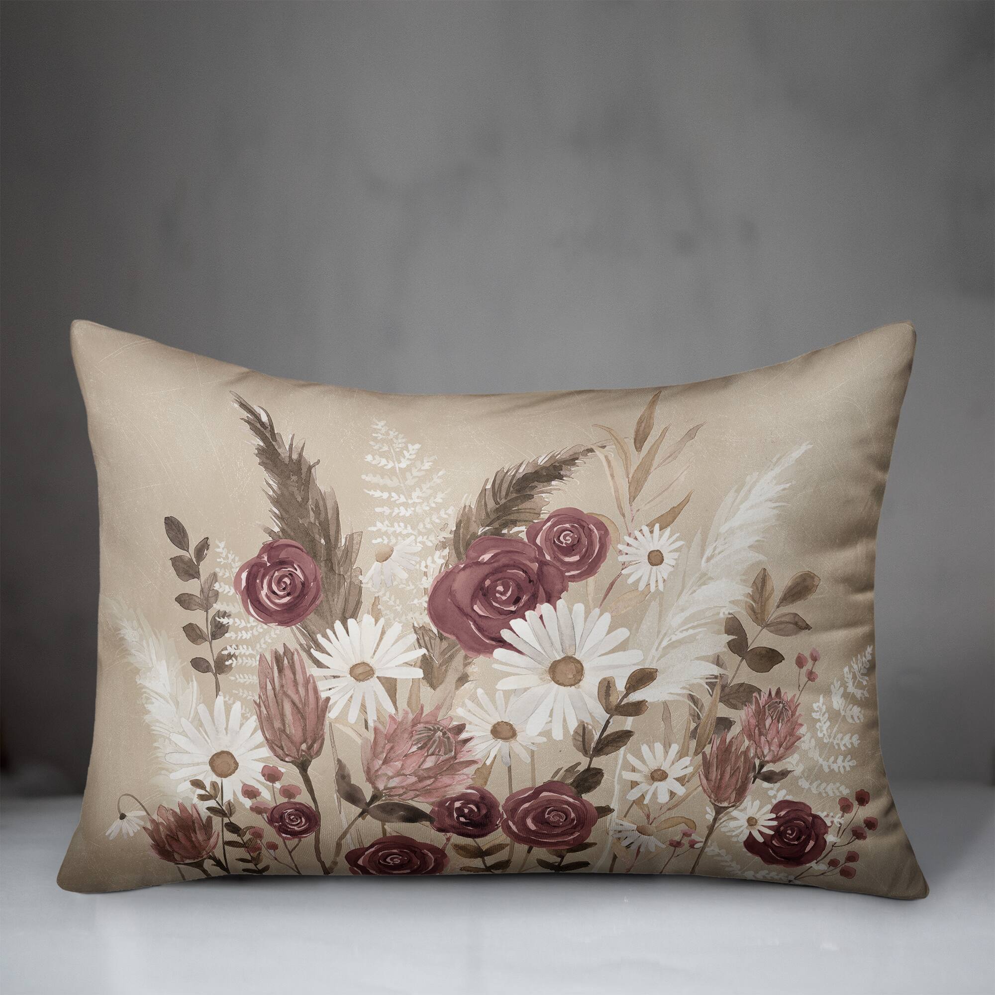 Boho Flowers 20&#x22; x 14&#x22; Indoor/Outdoor Pillow