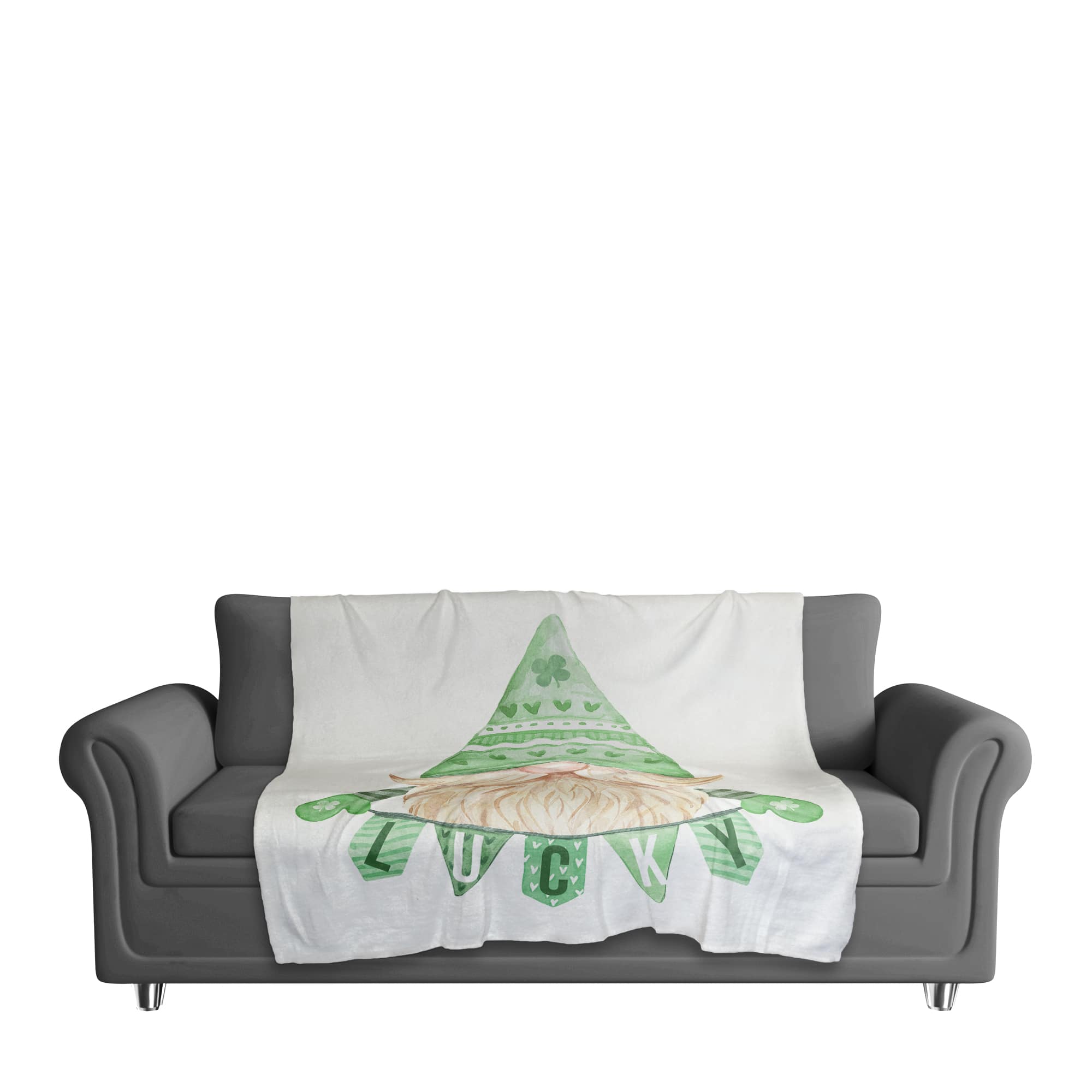 Lucky Leprechaun Throw Blanket 50" x 60" Sherpa Fleece Blanket
