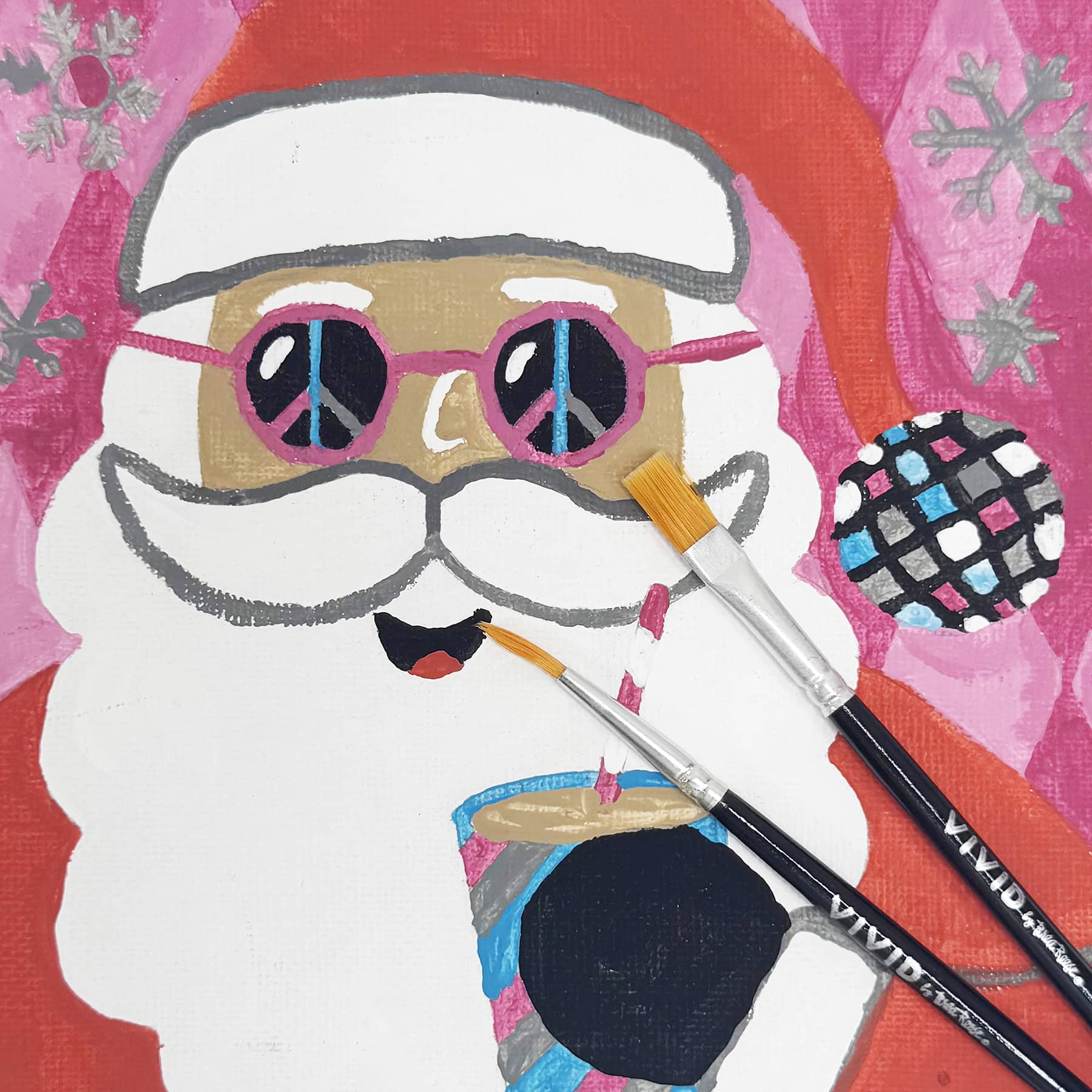VIVID by Brea Reese&#xAE; Peace Santa Acrylic Paint-by-Number Kit