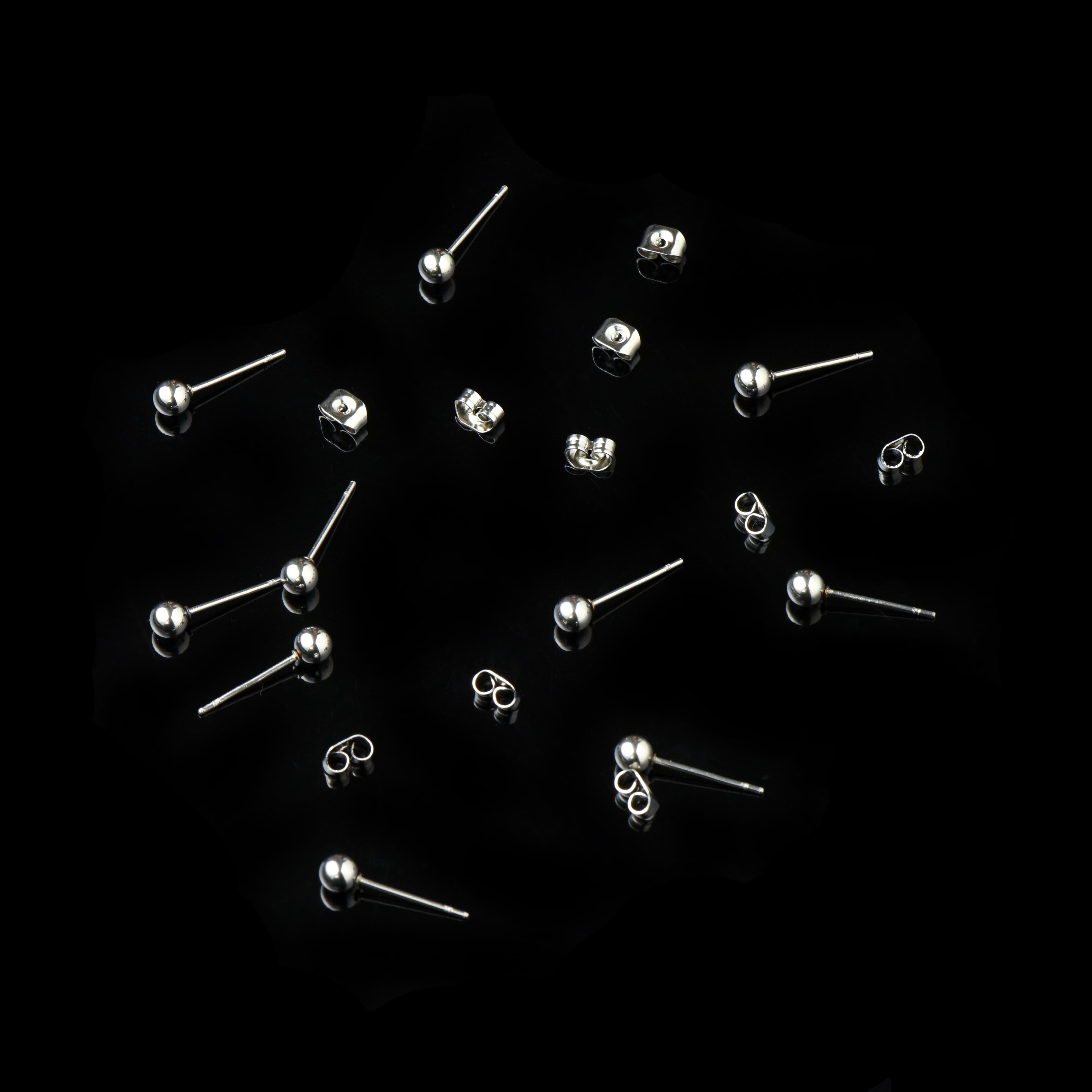 4mm Stainless Steel Ball Earring Posts, 10ct. by Bead Landing&#x2122;