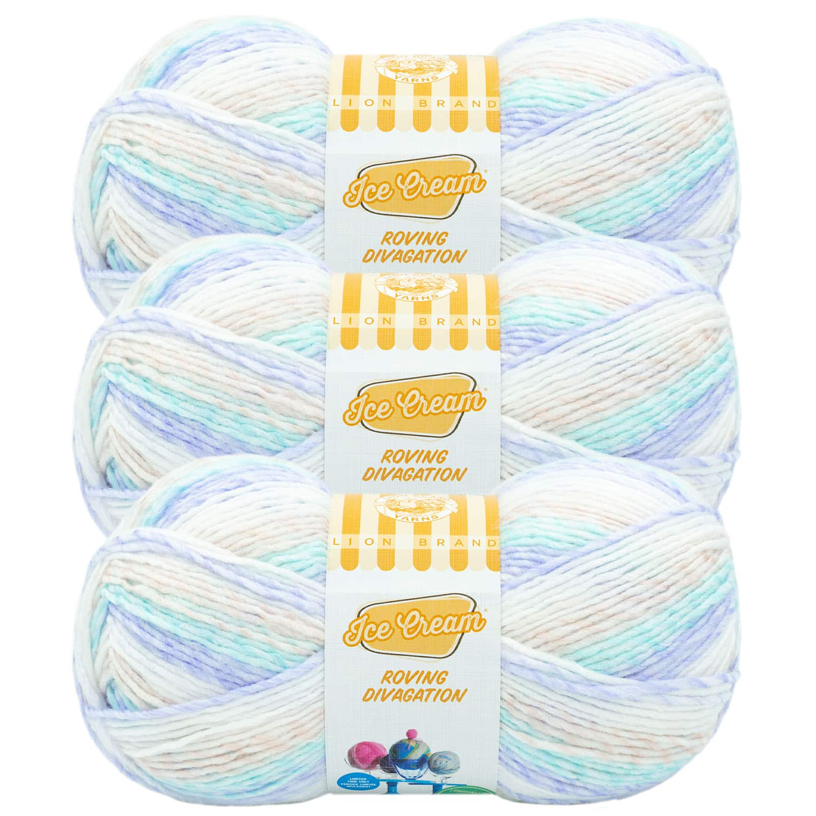 3 ct Lion Brand Ice Cream Roving Yarn in Sugar Baby | 7 | Michaels