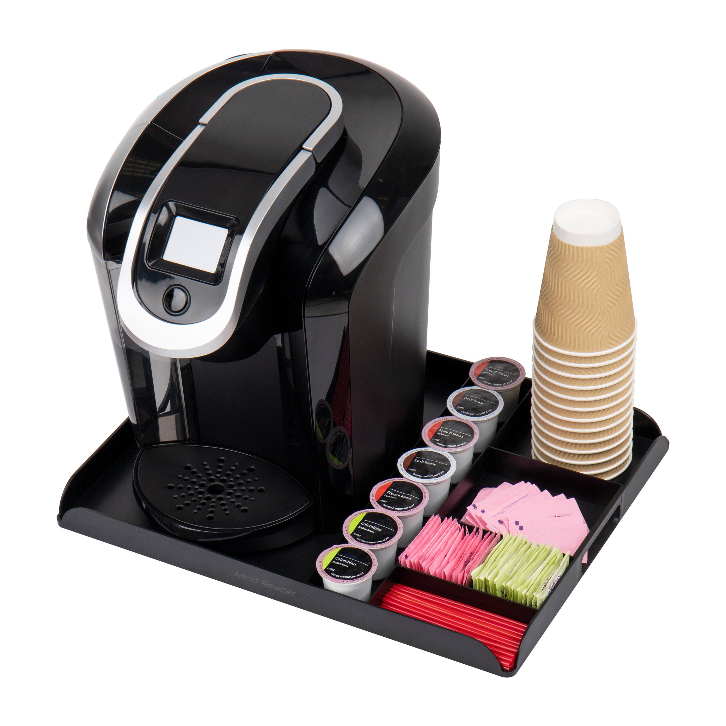 Mind Reader Anchor Collection 7-Pod Capacity Black Coffee Station Countertop Organizer