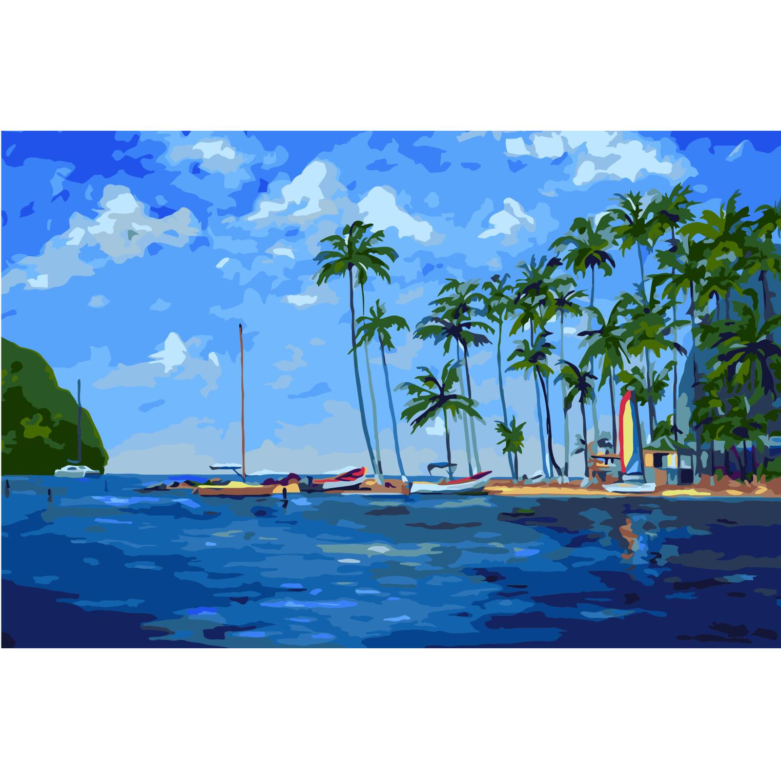 Winnie's Picks Marigot Bay St Lucia Adult Paint by Numbers Kit