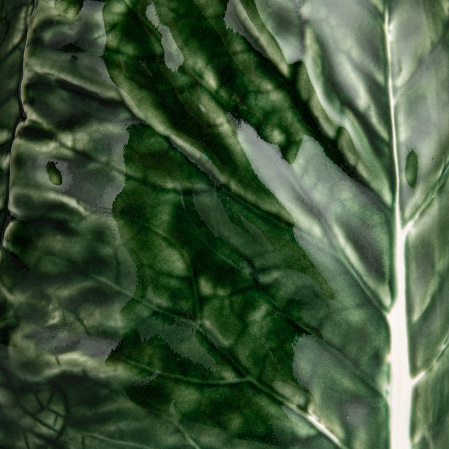 Hello Honey® 8.25" Green Hand Painted Embossed Stoneware Cabbage Vase