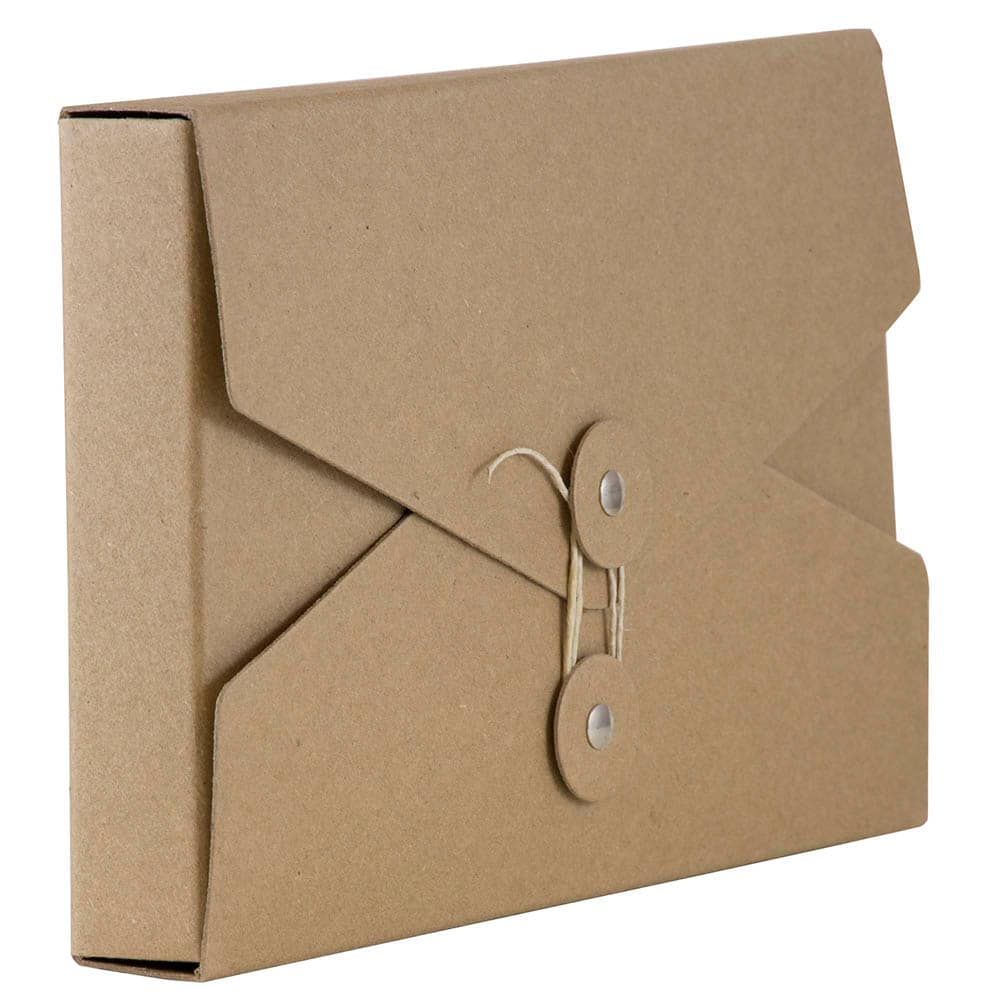 JAM Paper Natural Kraft Portfolio with Button and String Tie Closure 5.5" x 8.5"