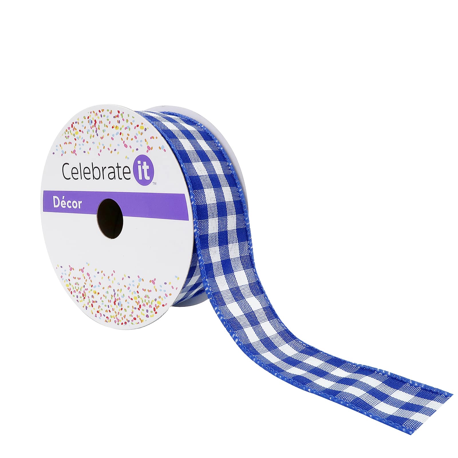 12 Pack: 1.5" x 10yd. Wired Gingham Ribbon by Celebrate It™