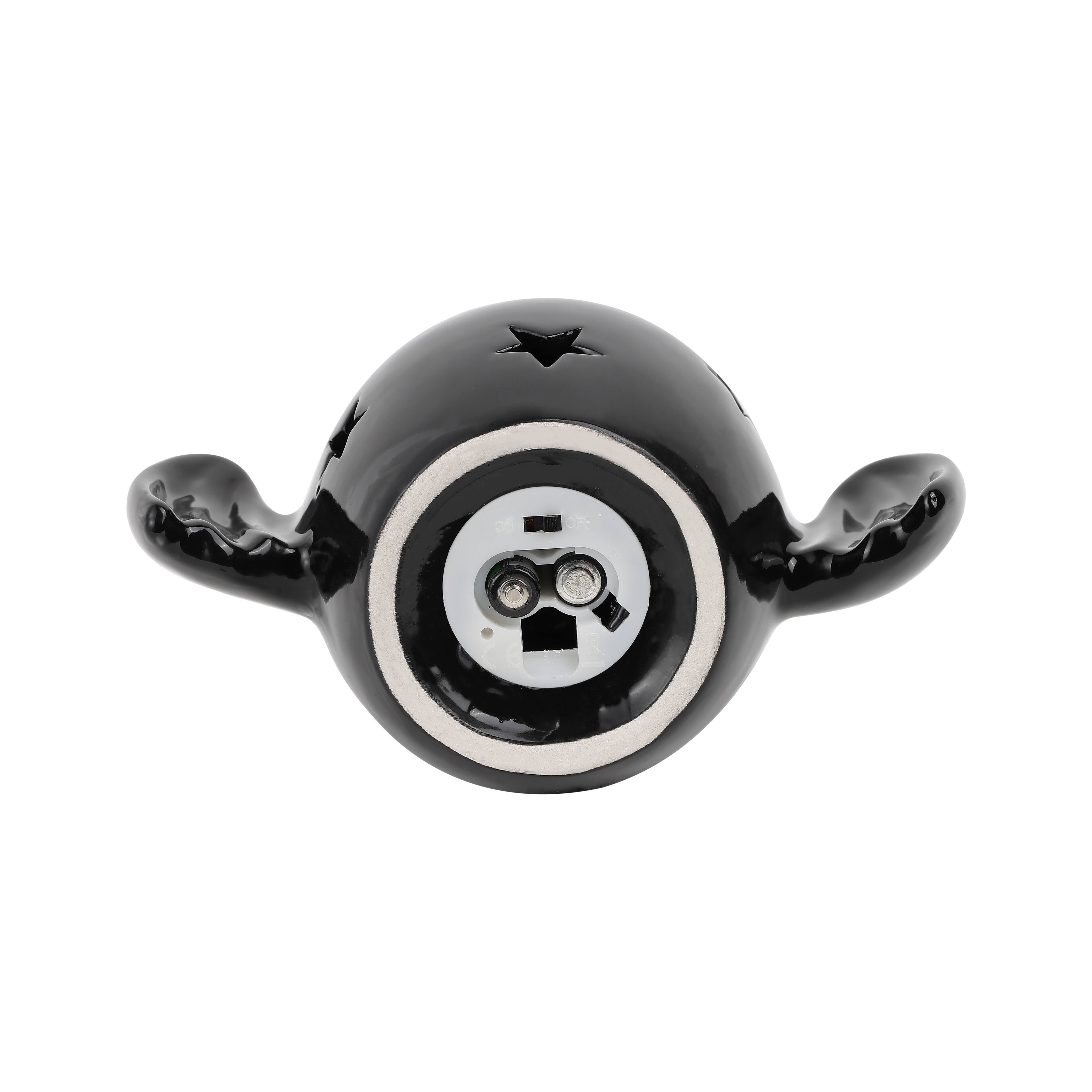 6.5&#x22; Black Bat with Heart Eyes LED Ceramic Tabletop D&#xE9;cor by Ashland&#xAE;