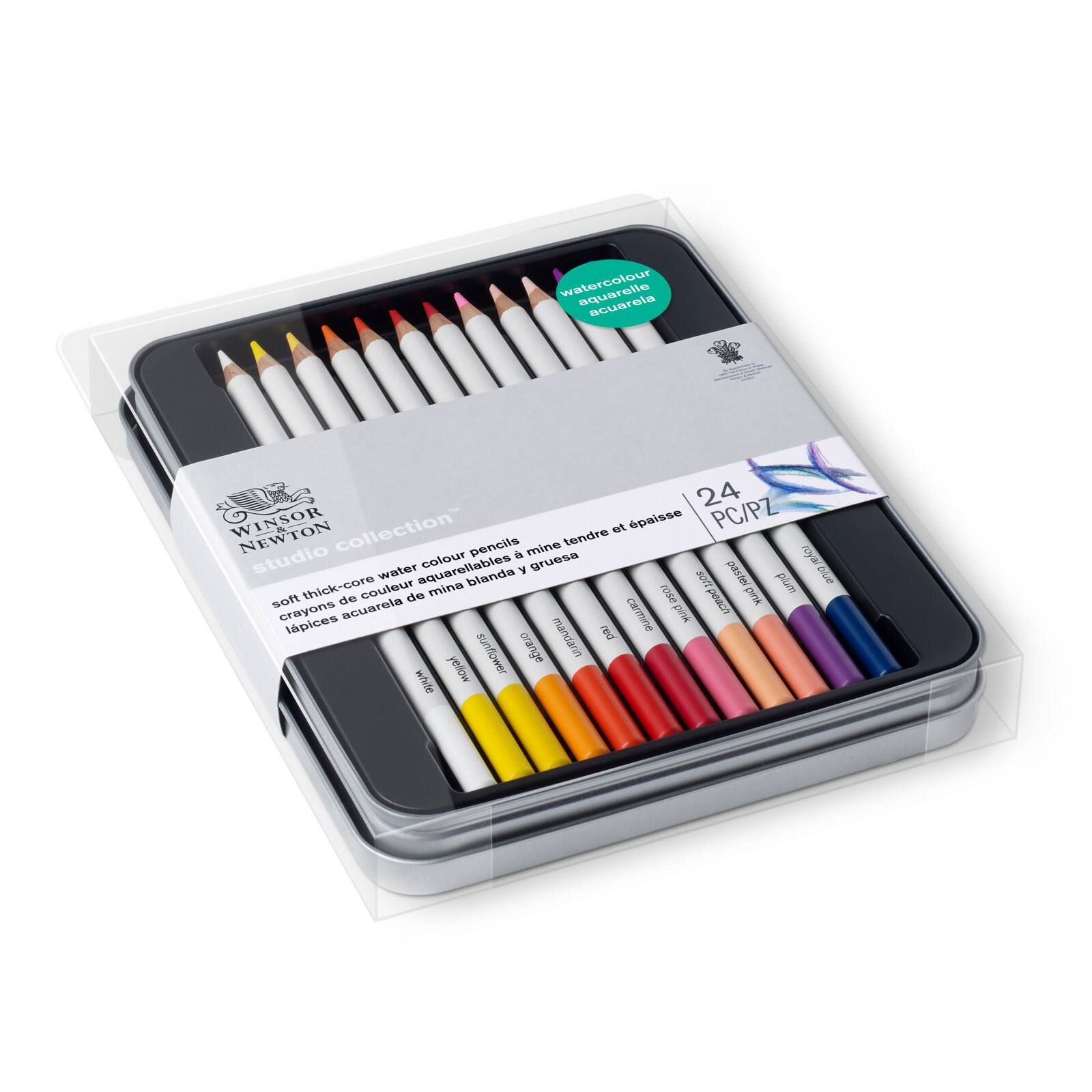 Winsor & Newton™ Studio Collection™ 24 Color Watercolor Pencil Tin