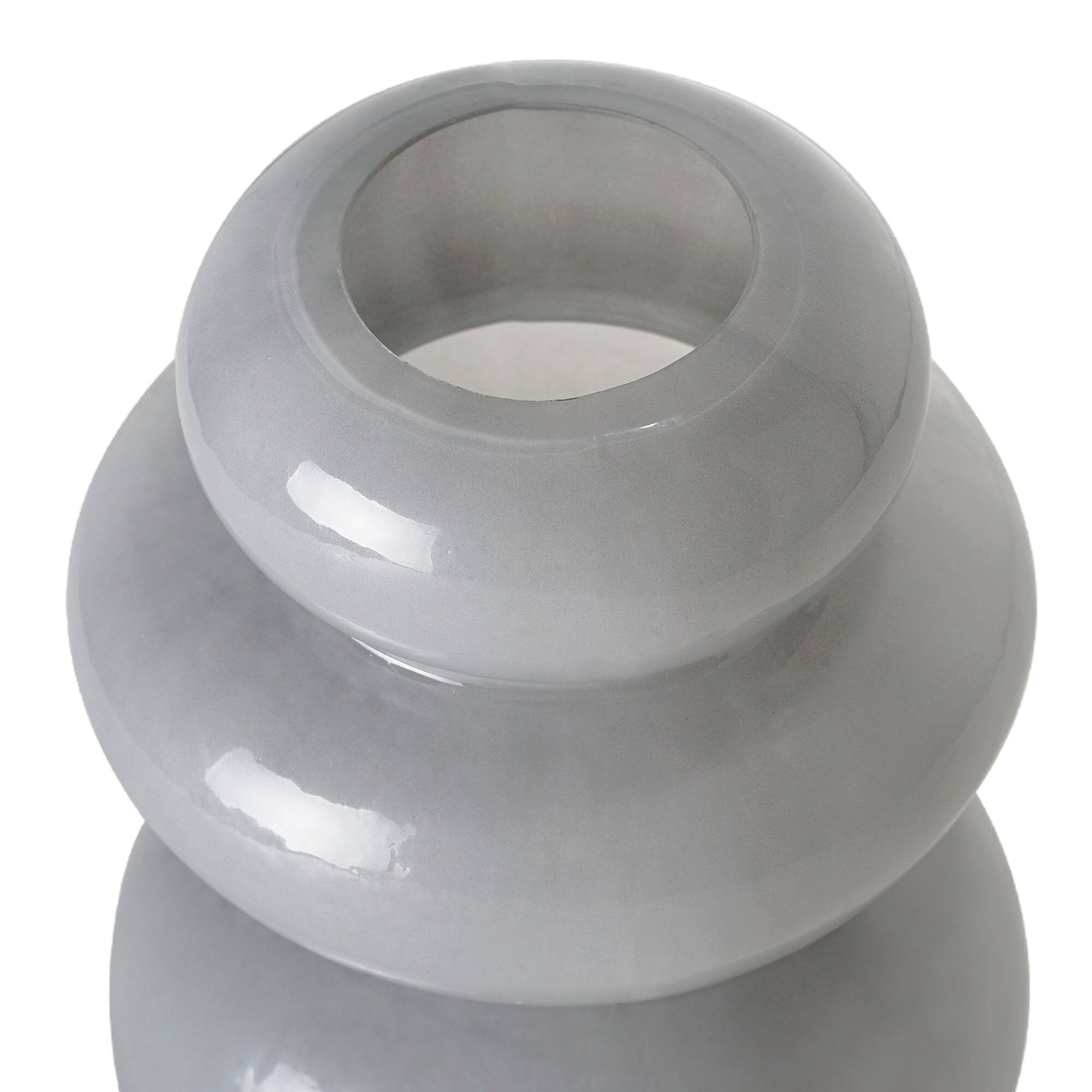 American Art Decor Cool Grey Cairns Glass Vase Set