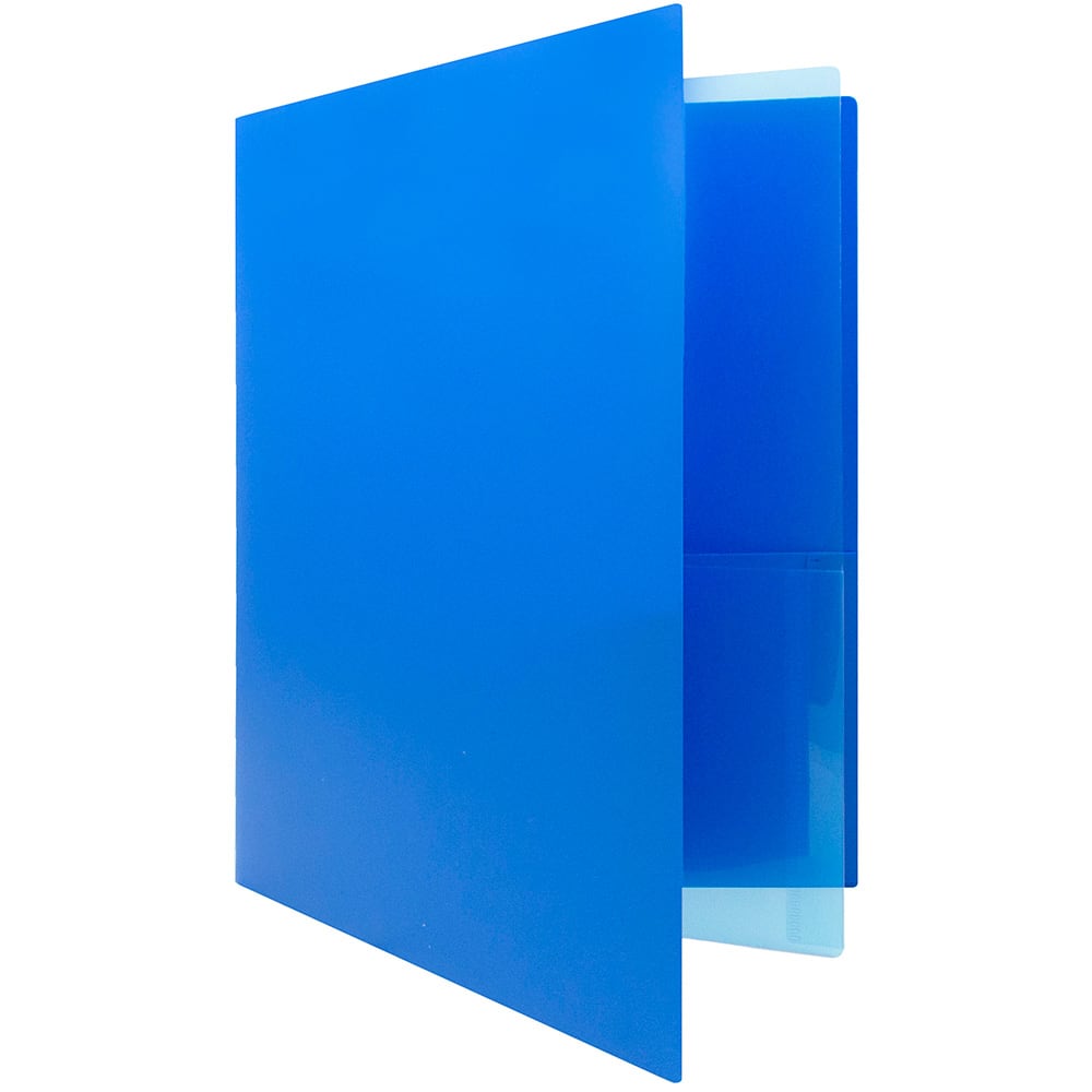 JAM Paper Heavy Duty Plastic 4-Pocket Folder, 2ct.