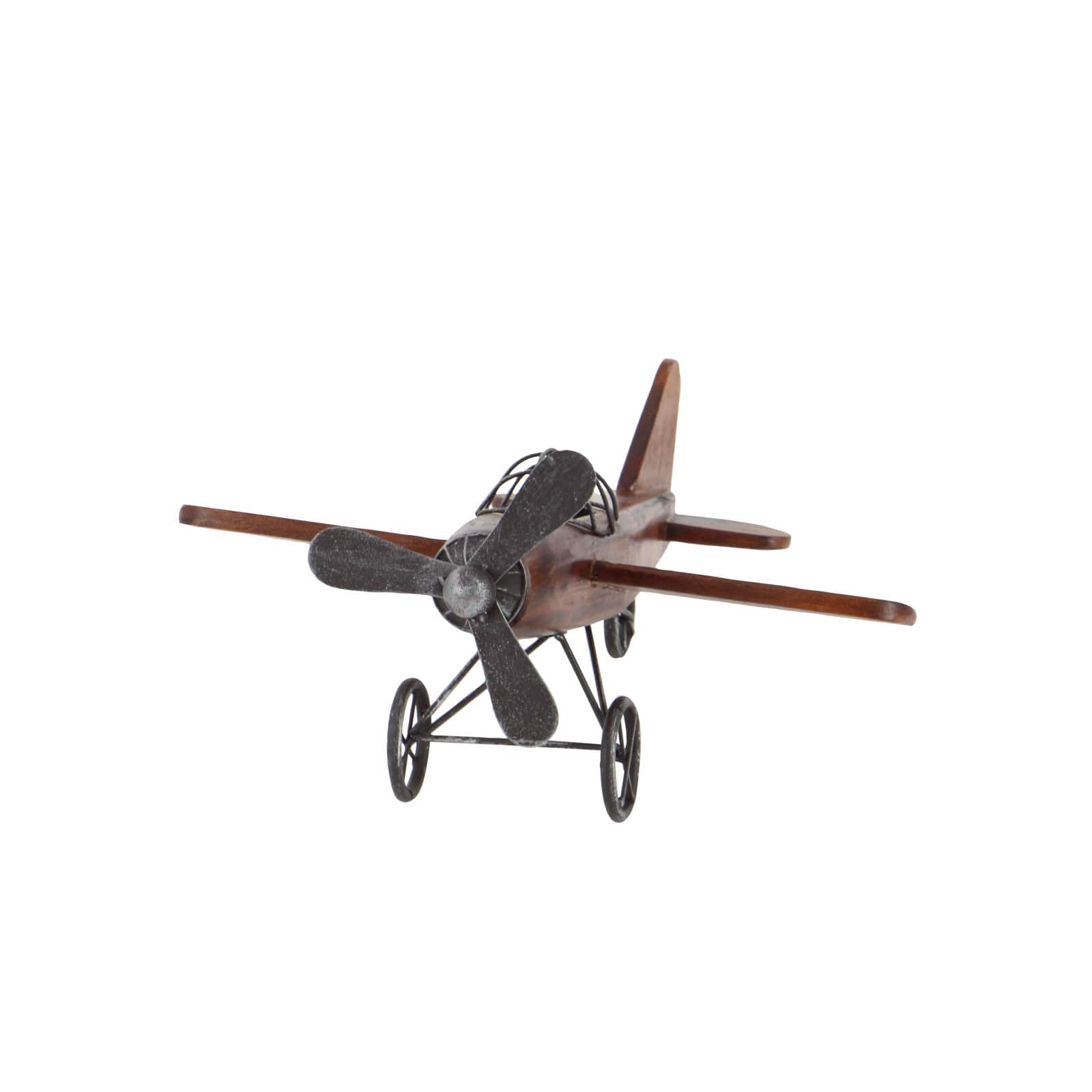 Brown Wood Vintage Sculpture, Airplane 9&#x22; x 16&#x22; x 14&#x22;