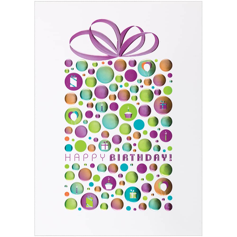 JAM Paper 5.625&#x22; x 7.875&#x22; Happy Birthday Dot Birthday Cards &#x26; Envelopes, 25ct.