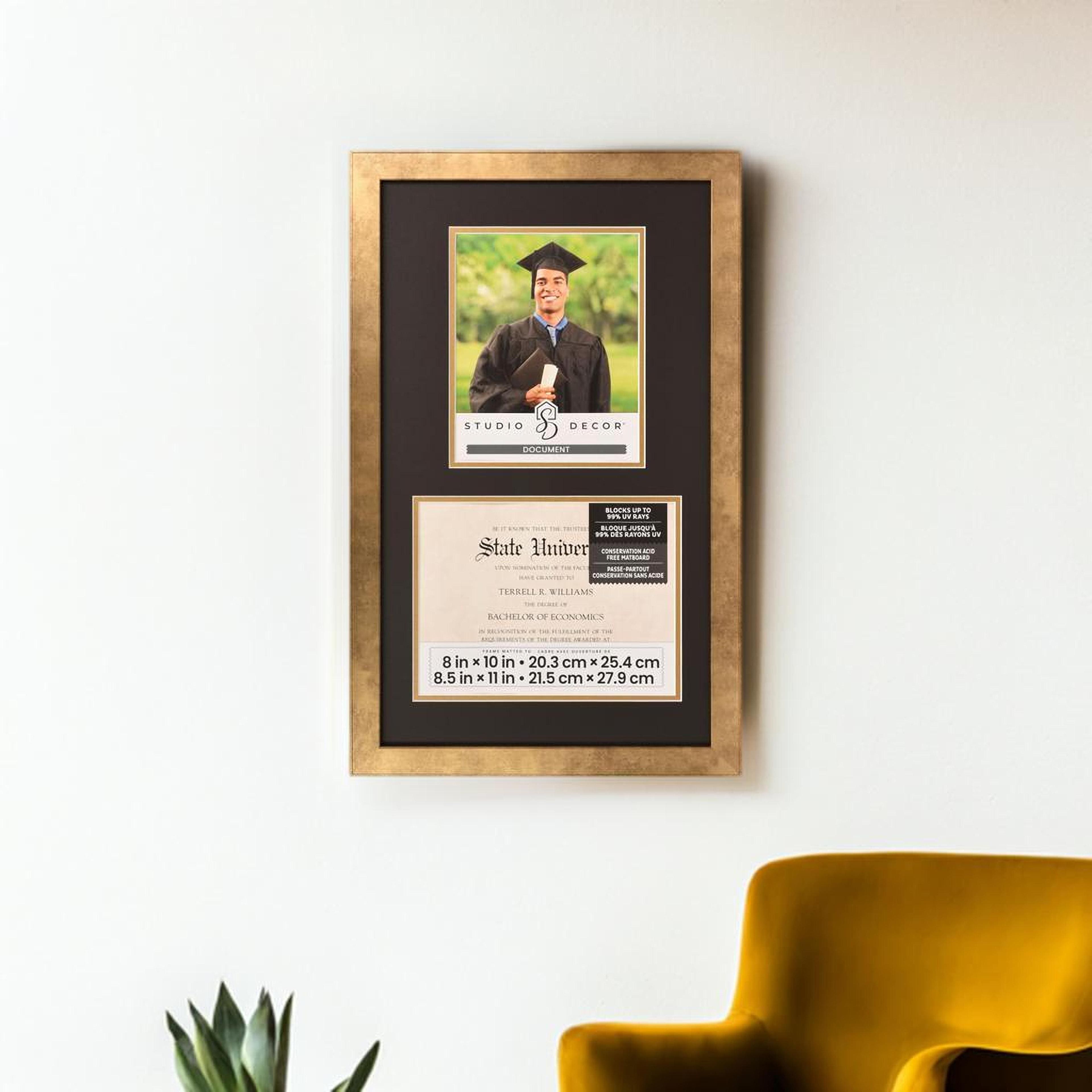 2 Opening Gold 8.5&#x22; x 11&#x22; Document Frame with Double Mat by Studio D&#xE9;cor&#xAE;