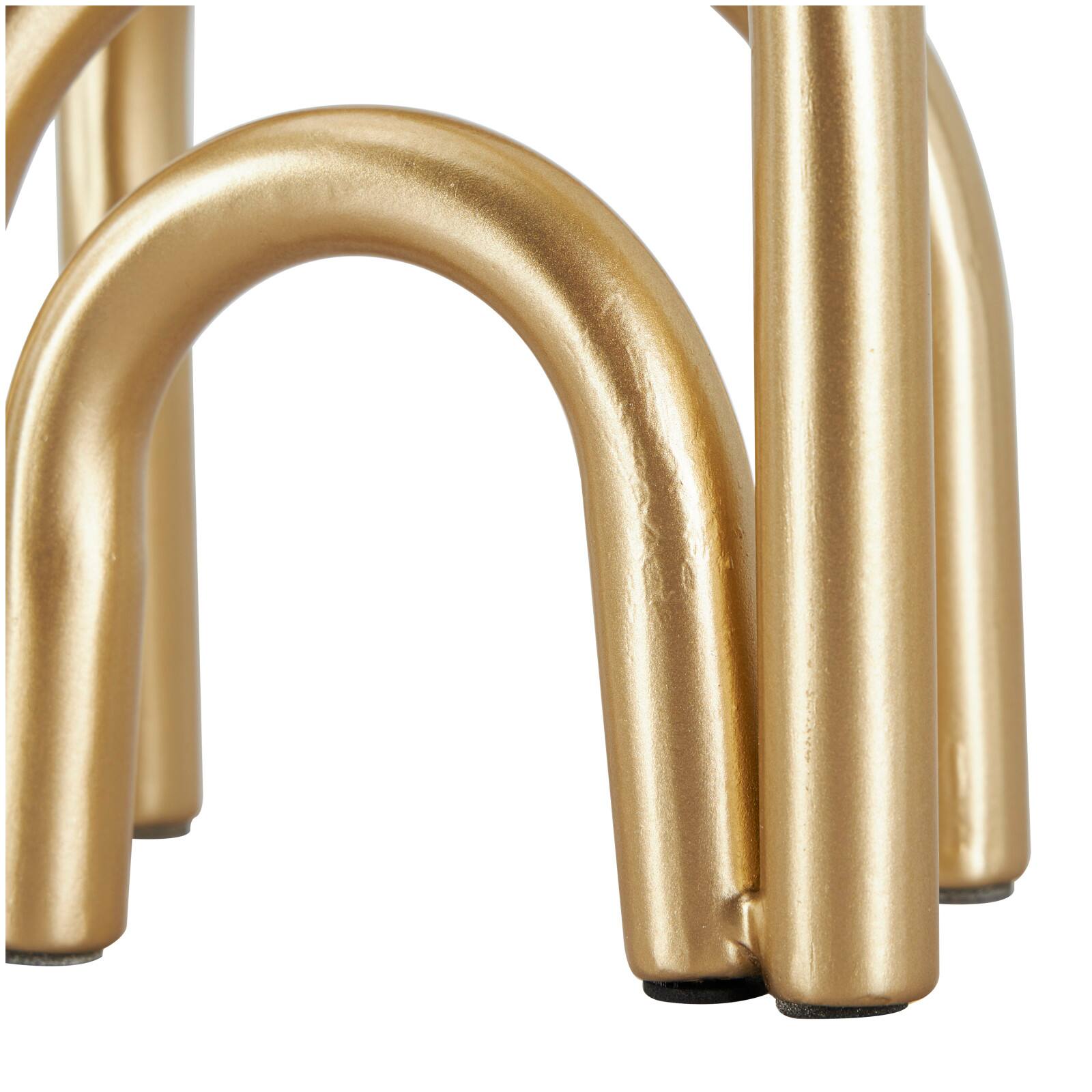8&#x22; Gold Metal Geometric Overlapping Arch Sculpture