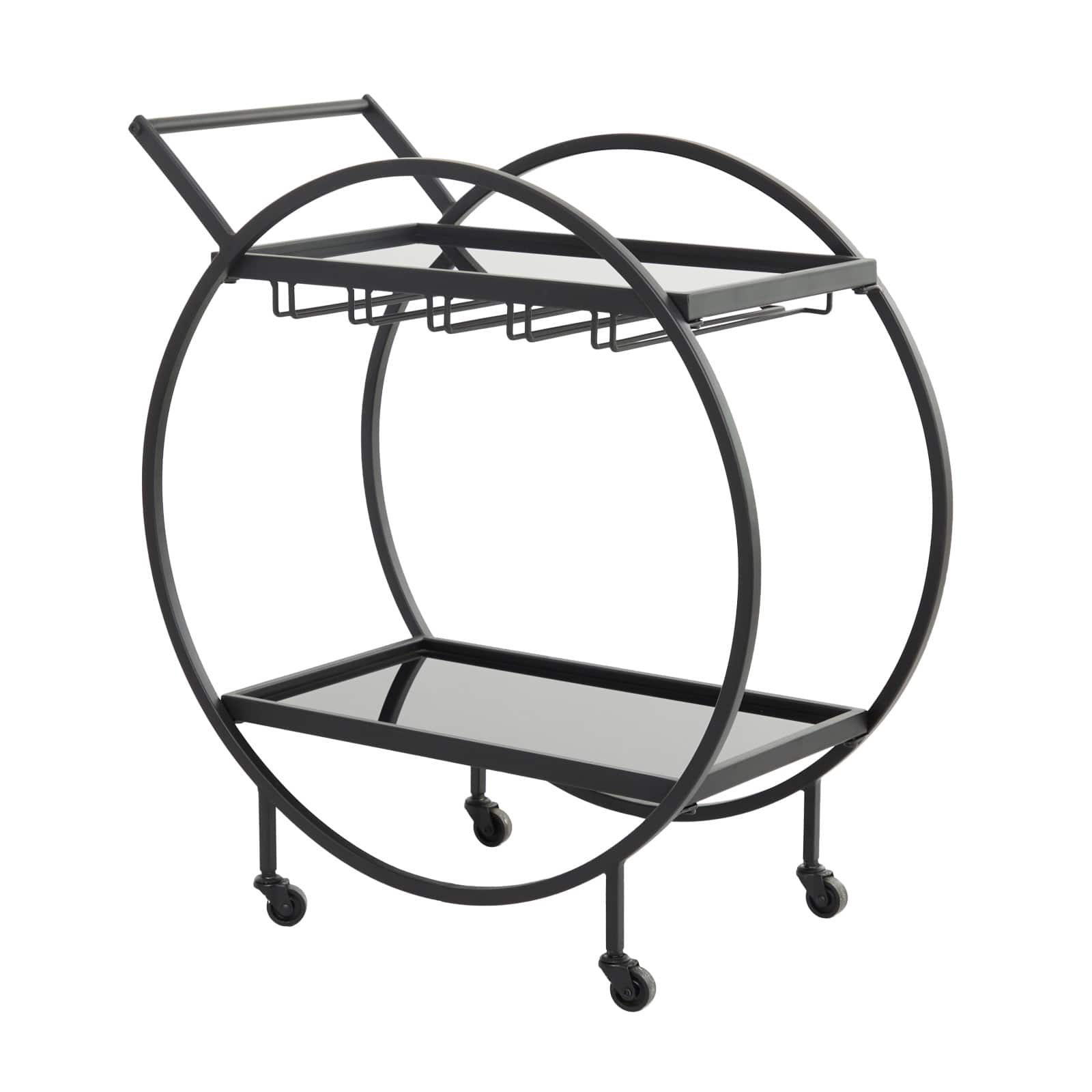 31&#x22; Metal Contemporary Bar Cart