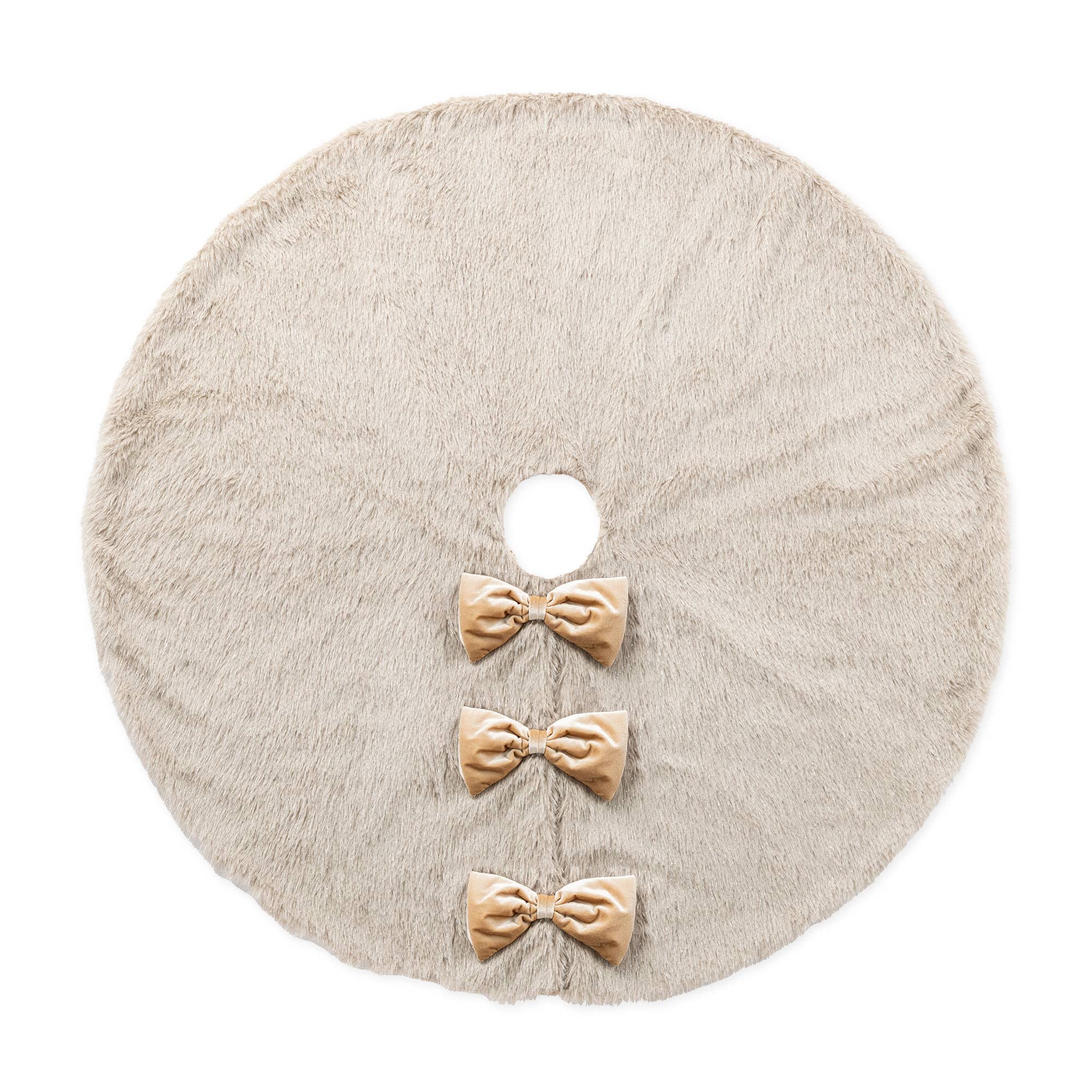 Glitzhome® 48"D Reversible Faux Fox Fur Christmas Tree Skirt