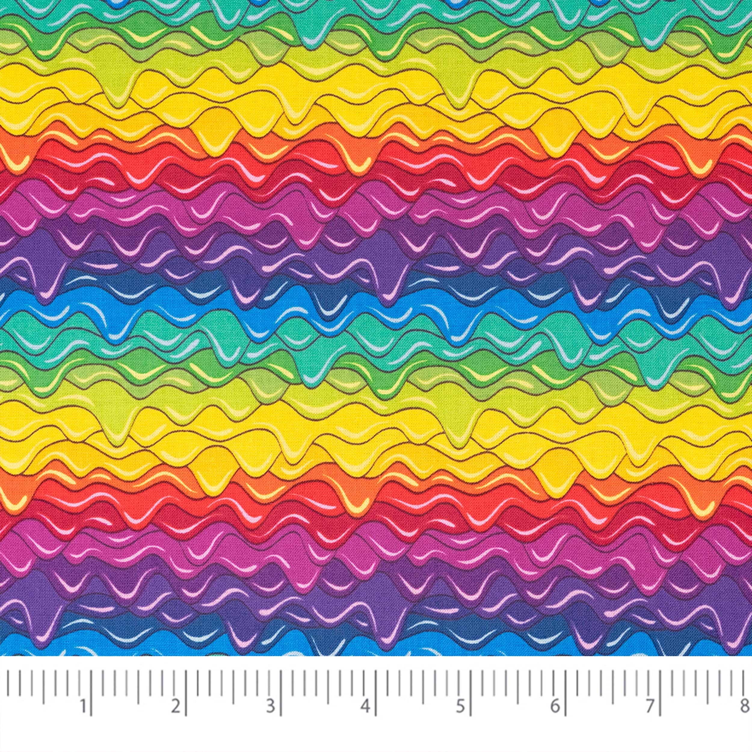 SINGER Rainbow Colorful Wave Cotton Fabric
