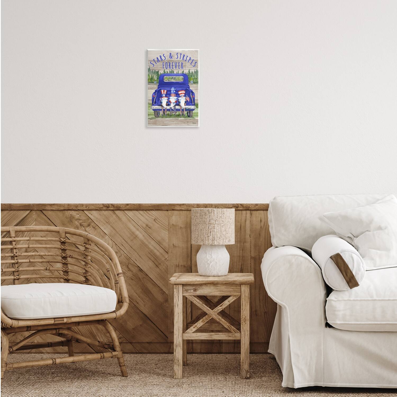 Stupell Industries Stars & Stripes Forever Americana Gnomes Wall Plaque Art