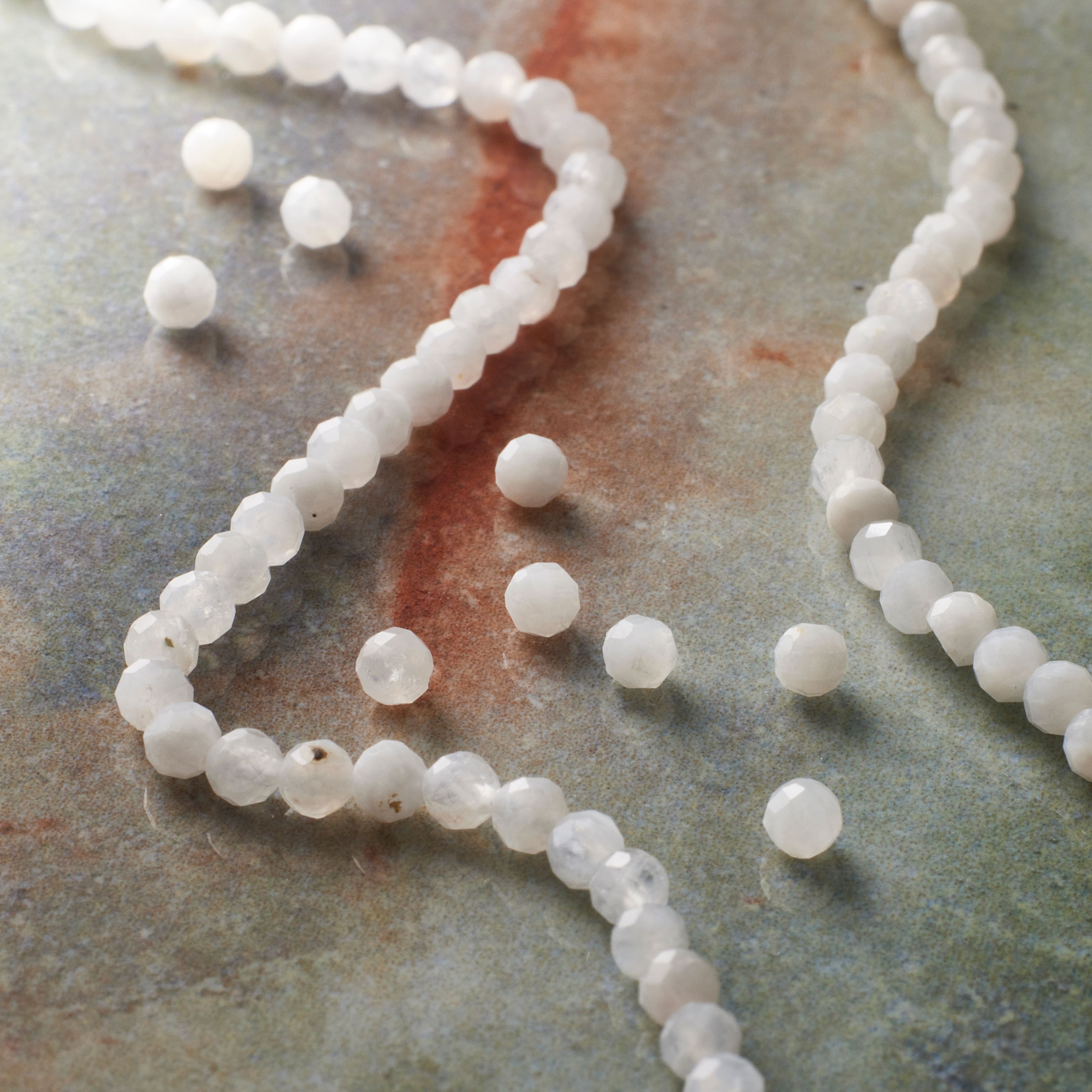 Moonstone Faceted Round Beads, 2.5mm by Bead Landing&#x2122;