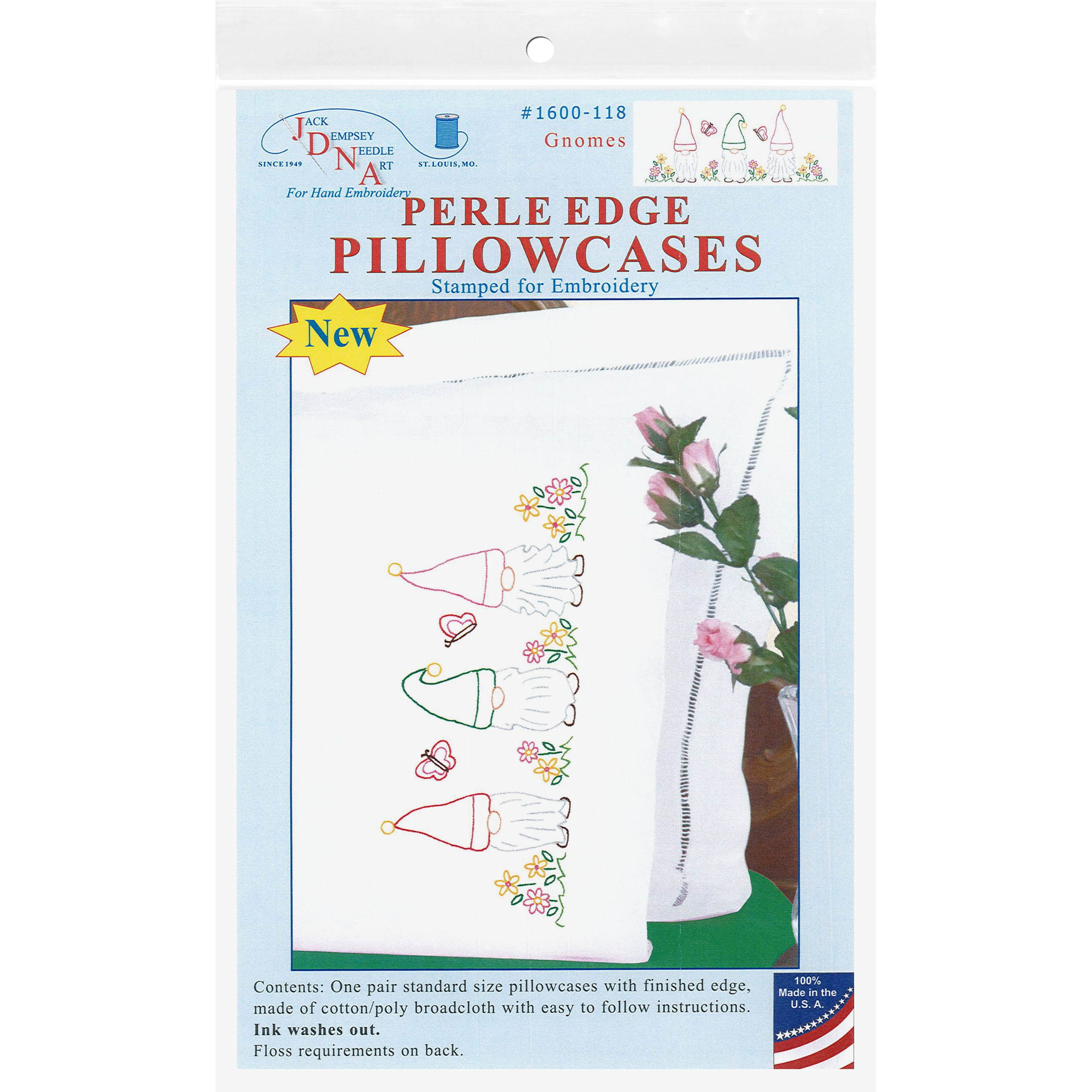 Jack Dempsey Gnomes Perle Edge Pillowcase