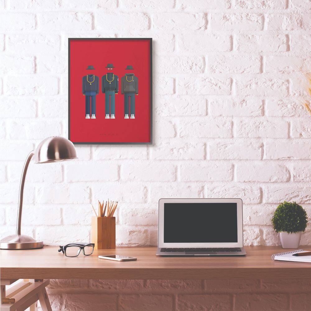 Stupell Industries Run DMC Fashion Design in Black Frame Wall Art